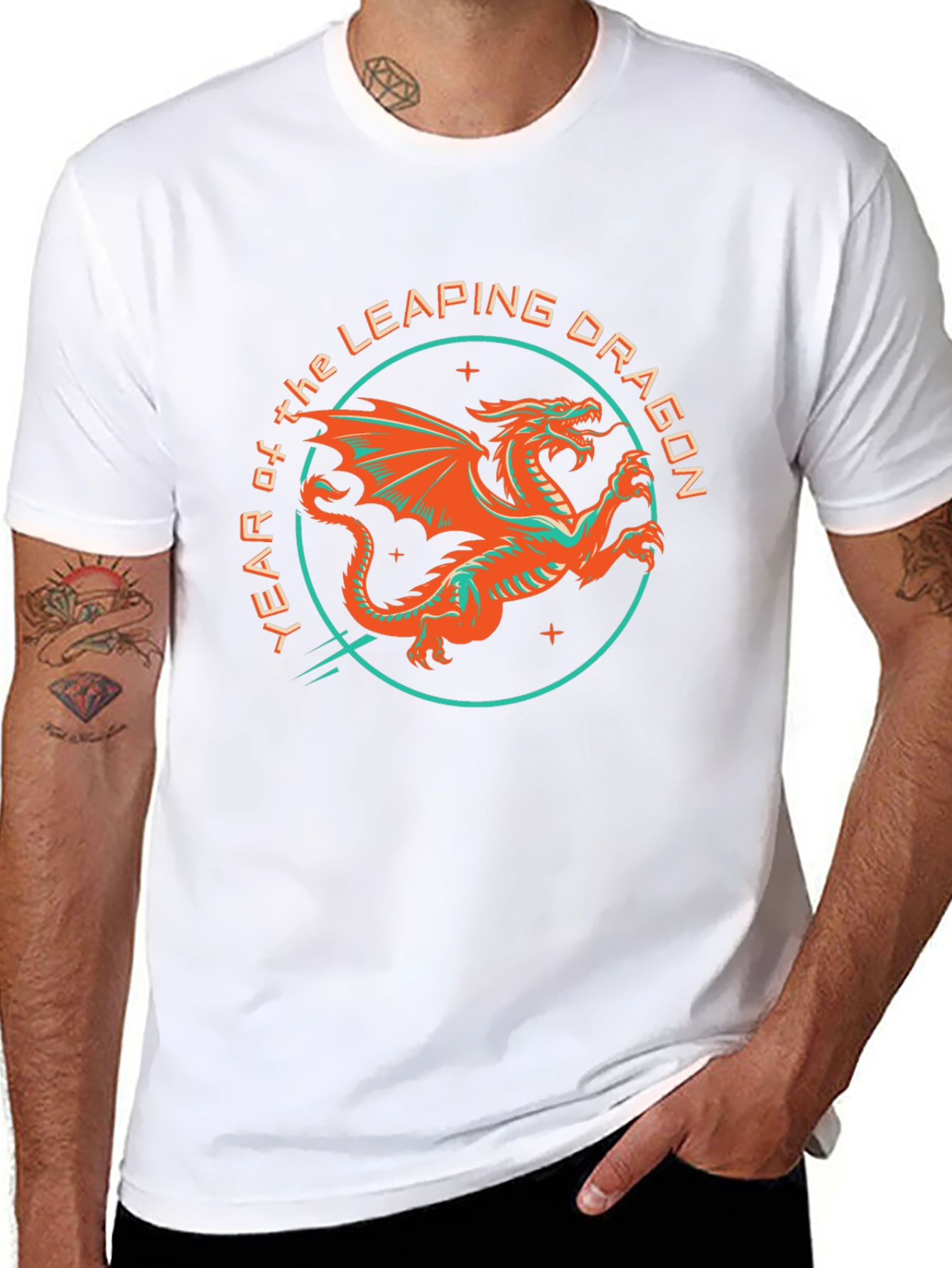 Year of the Leaping Dragon Graphic Tee - Black