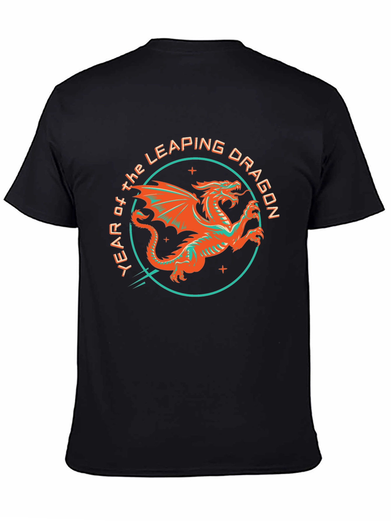 Year of the Leaping Dragon Graphic Tee - Black