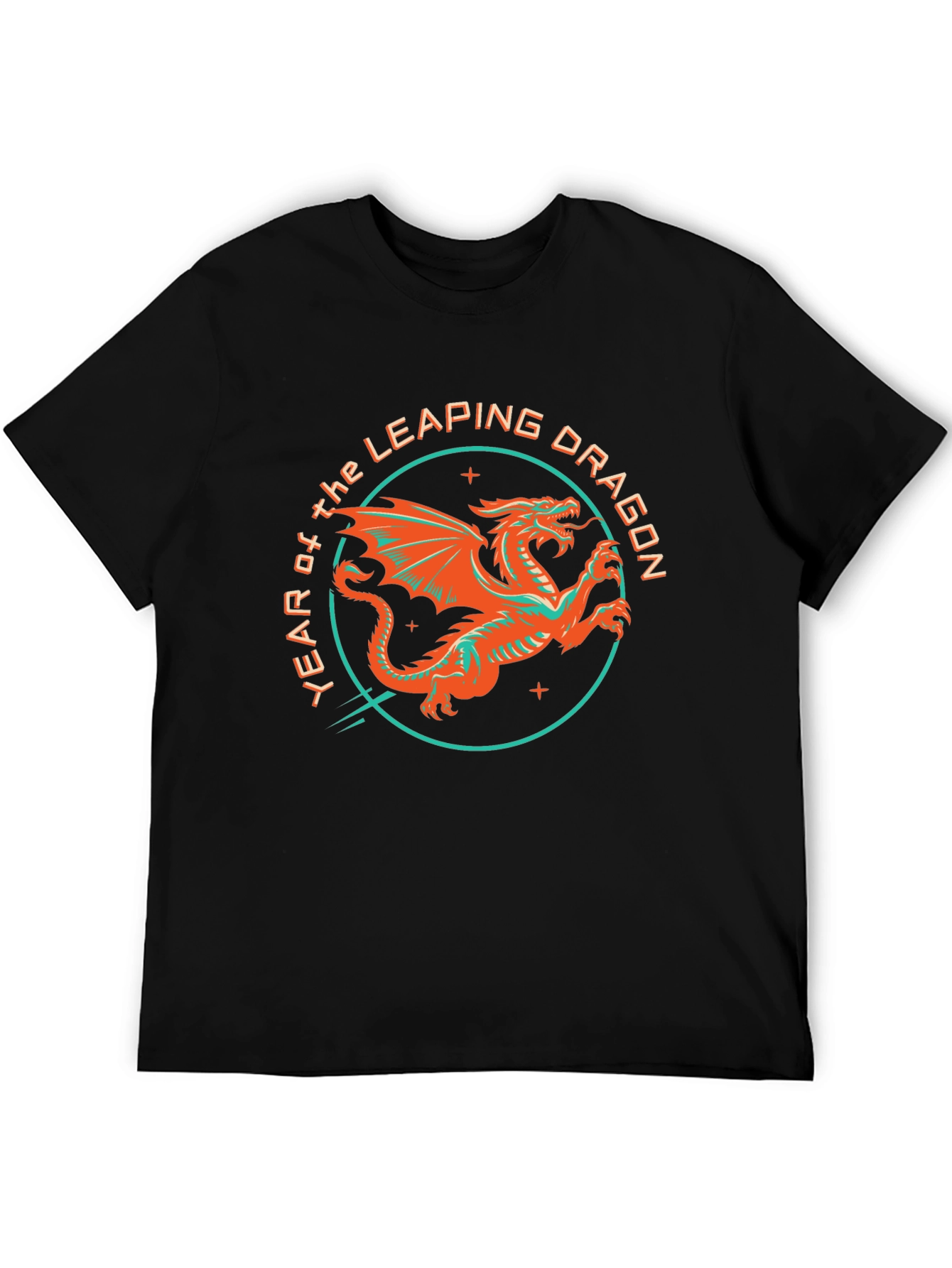 Year of the Leaping Dragon Graphic Tee - Black