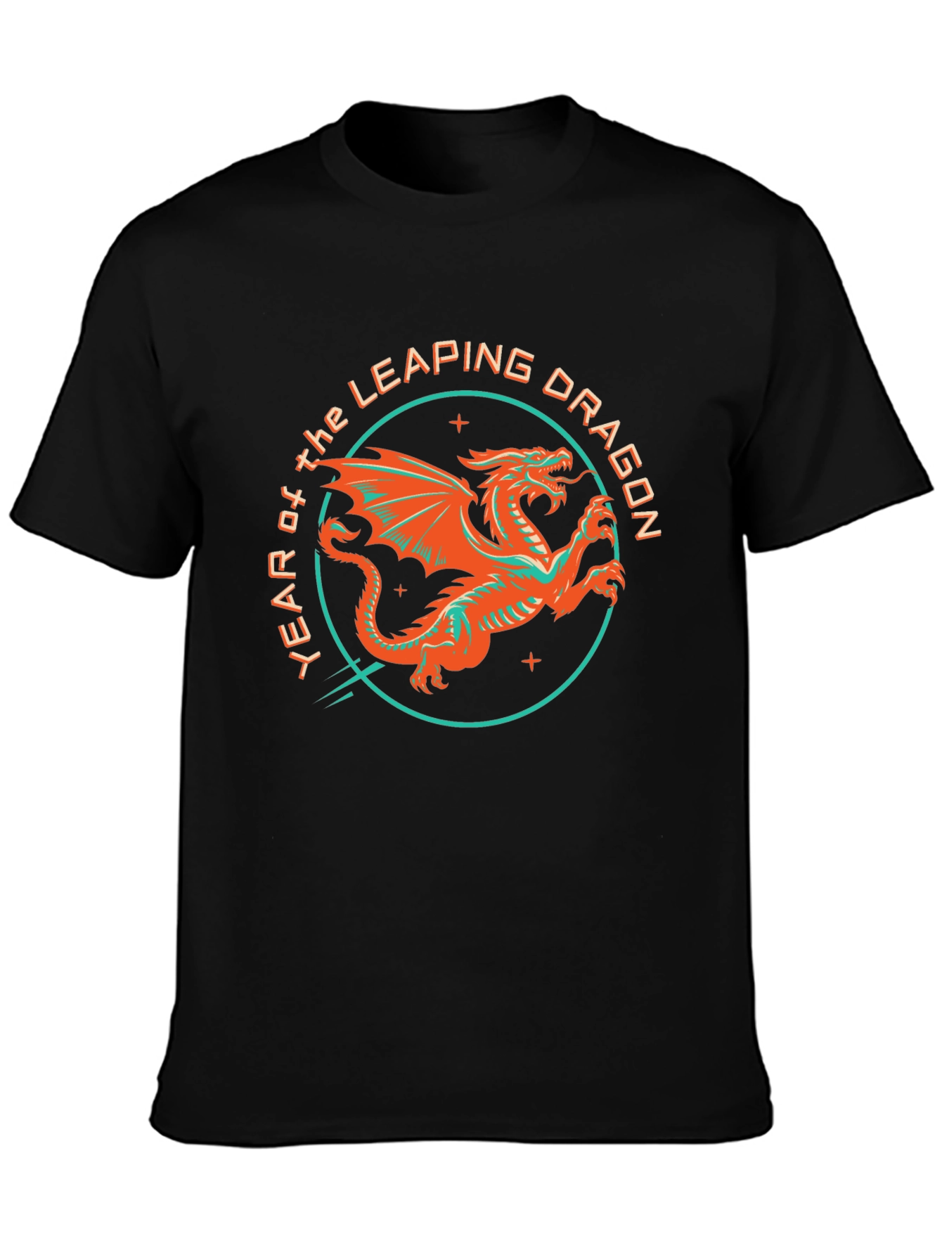 Year of the Leaping Dragon Graphic Tee - Black