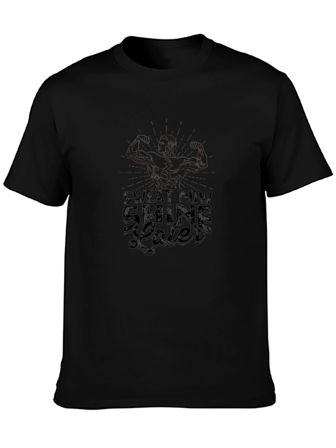 Sweat Now Shine Later Black Graphic Tee