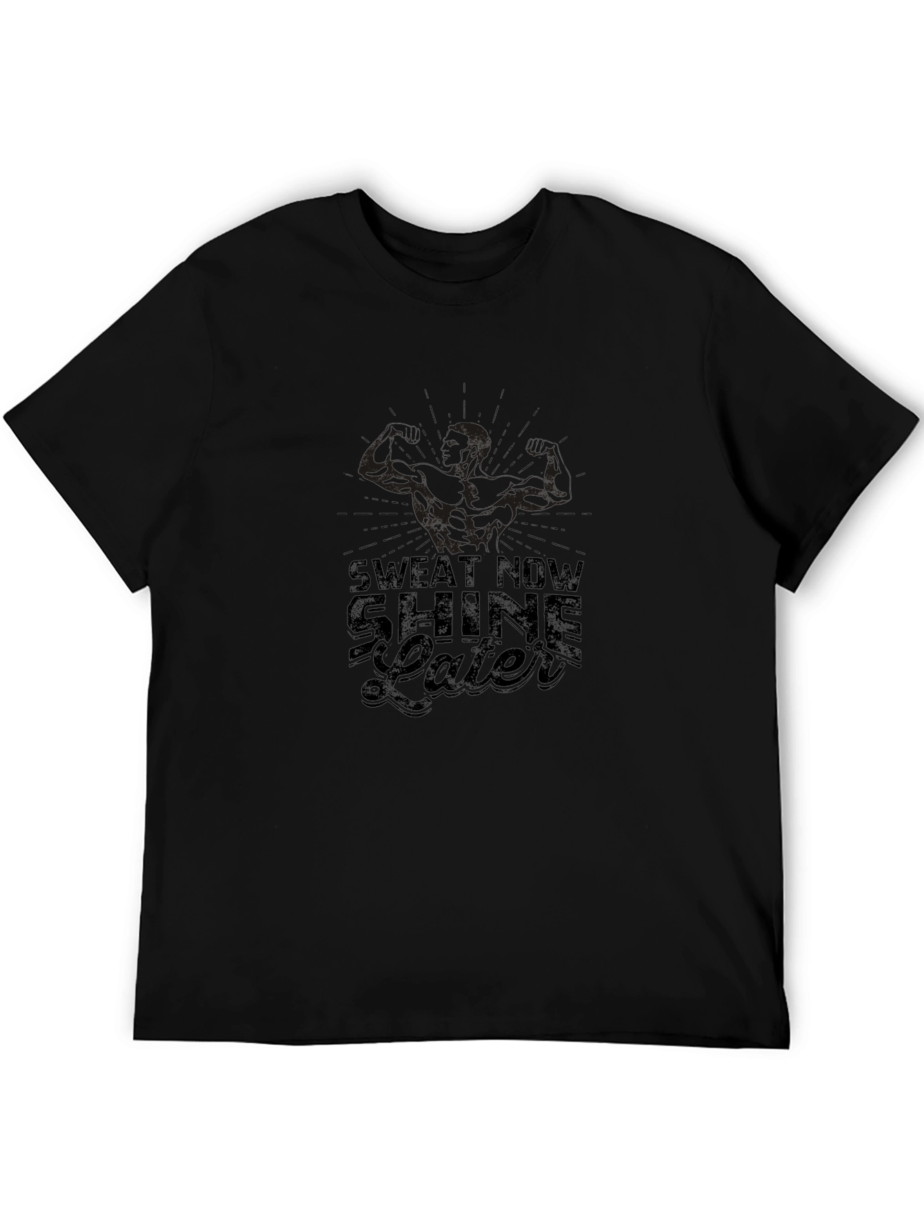 Sweat Now Shine Later Black Graphic Tee