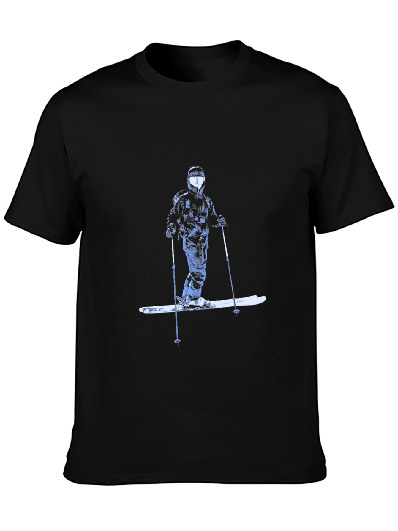 Black Skier Graphic Tee - Cool Winter Style