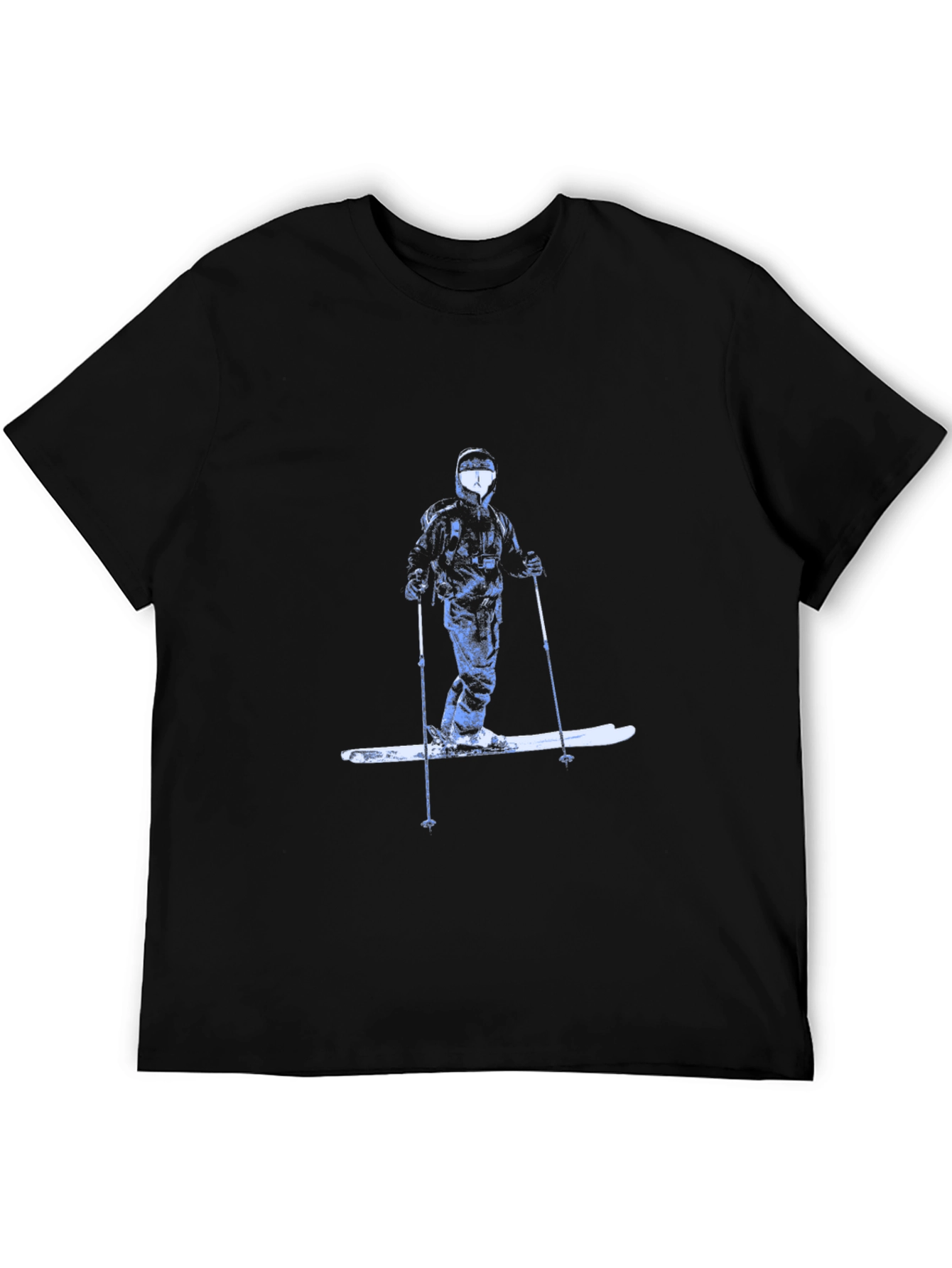 Black Skier Graphic Tee - Cool Winter Style