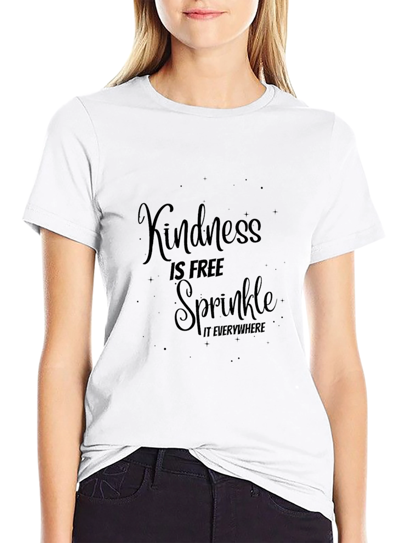 Kindness is Free Sprinkle it Everywhere Black T-Shirt