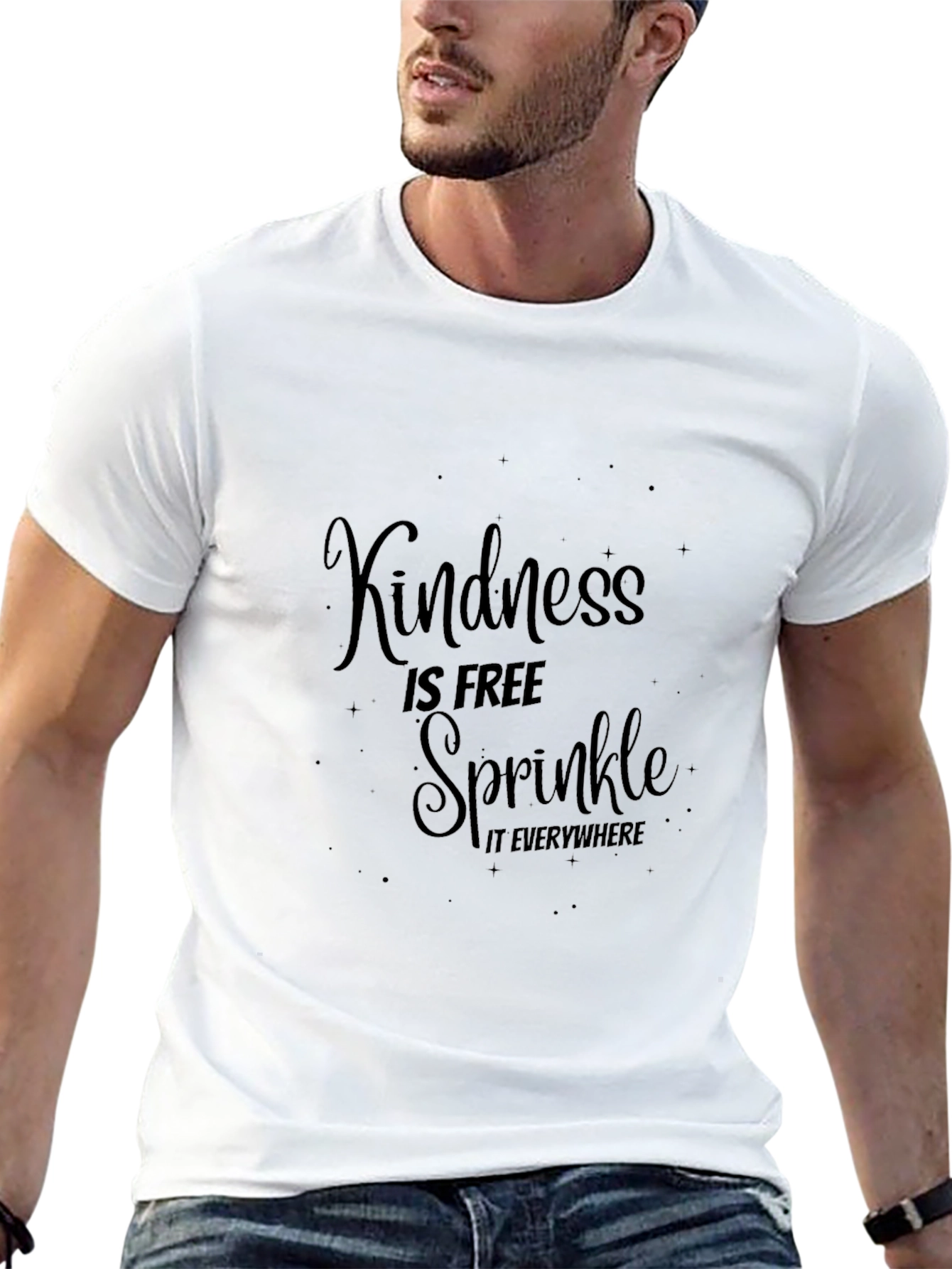 Kindness is Free Sprinkle it Everywhere Black T-Shirt