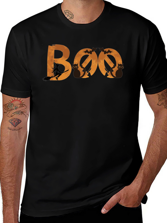 Boo Halloween T-Shirt - Witch & Cats