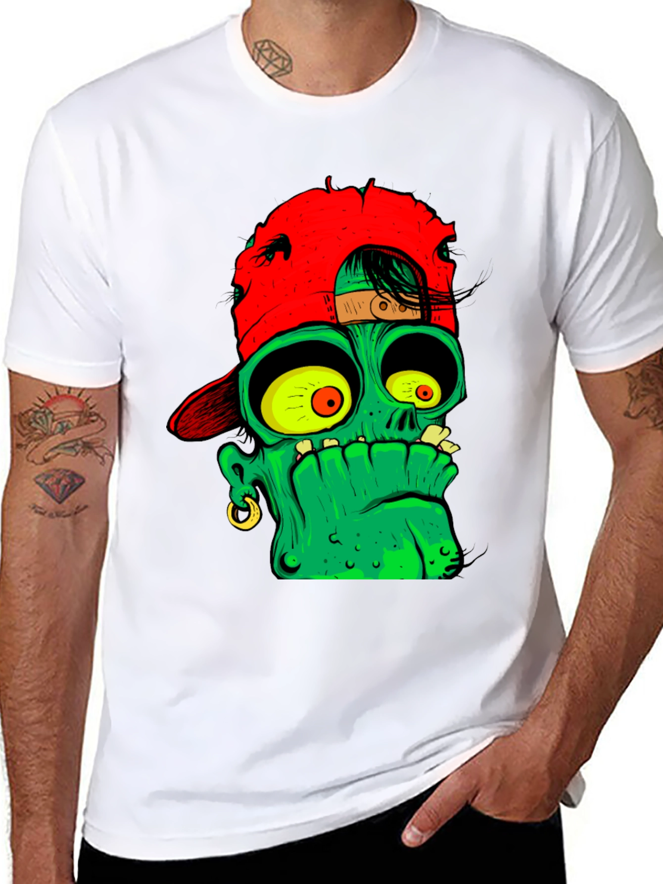 Zombie Cartoon Graphic T-Shirt