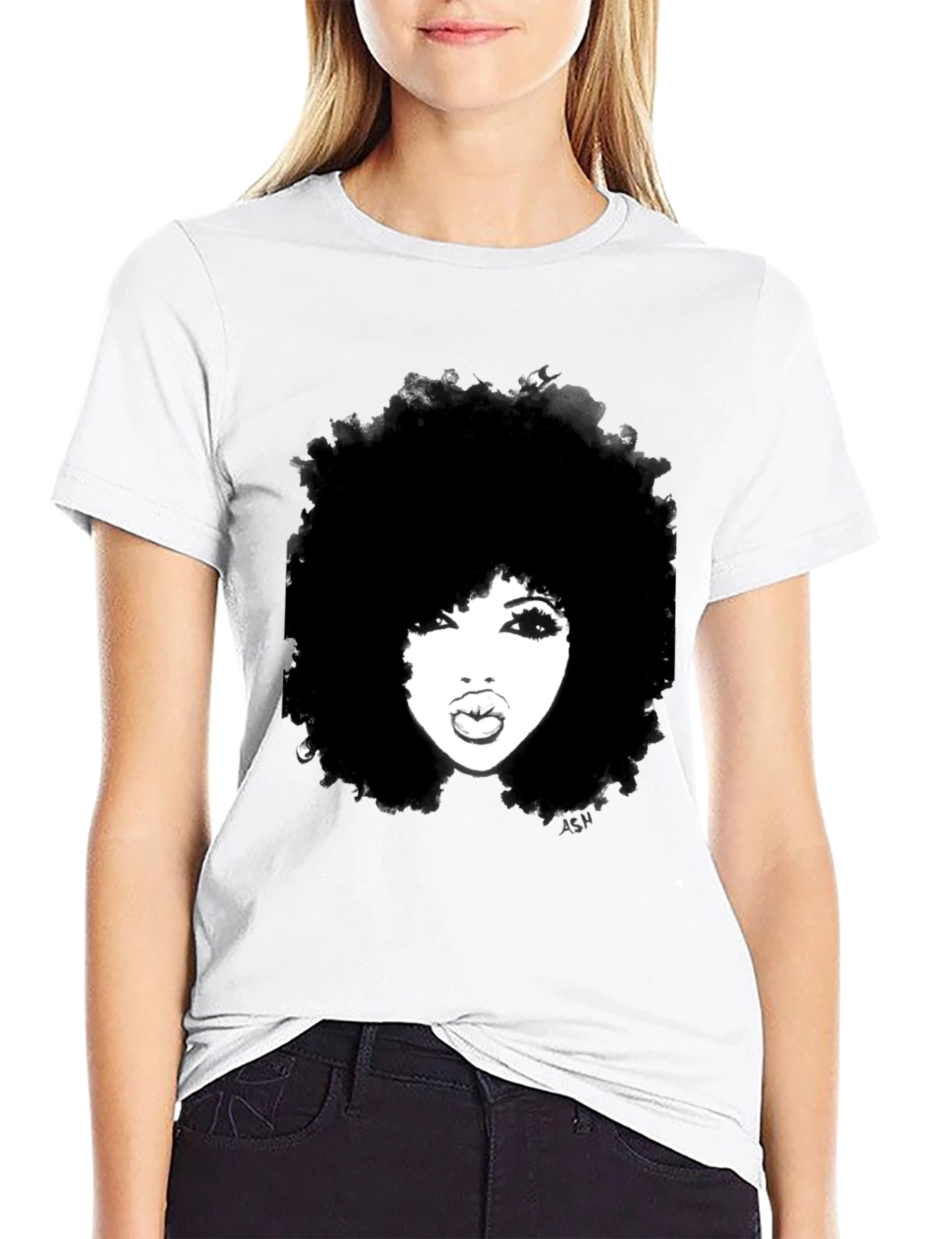 Afro Woman Graphic Tee - Bold & Stylish