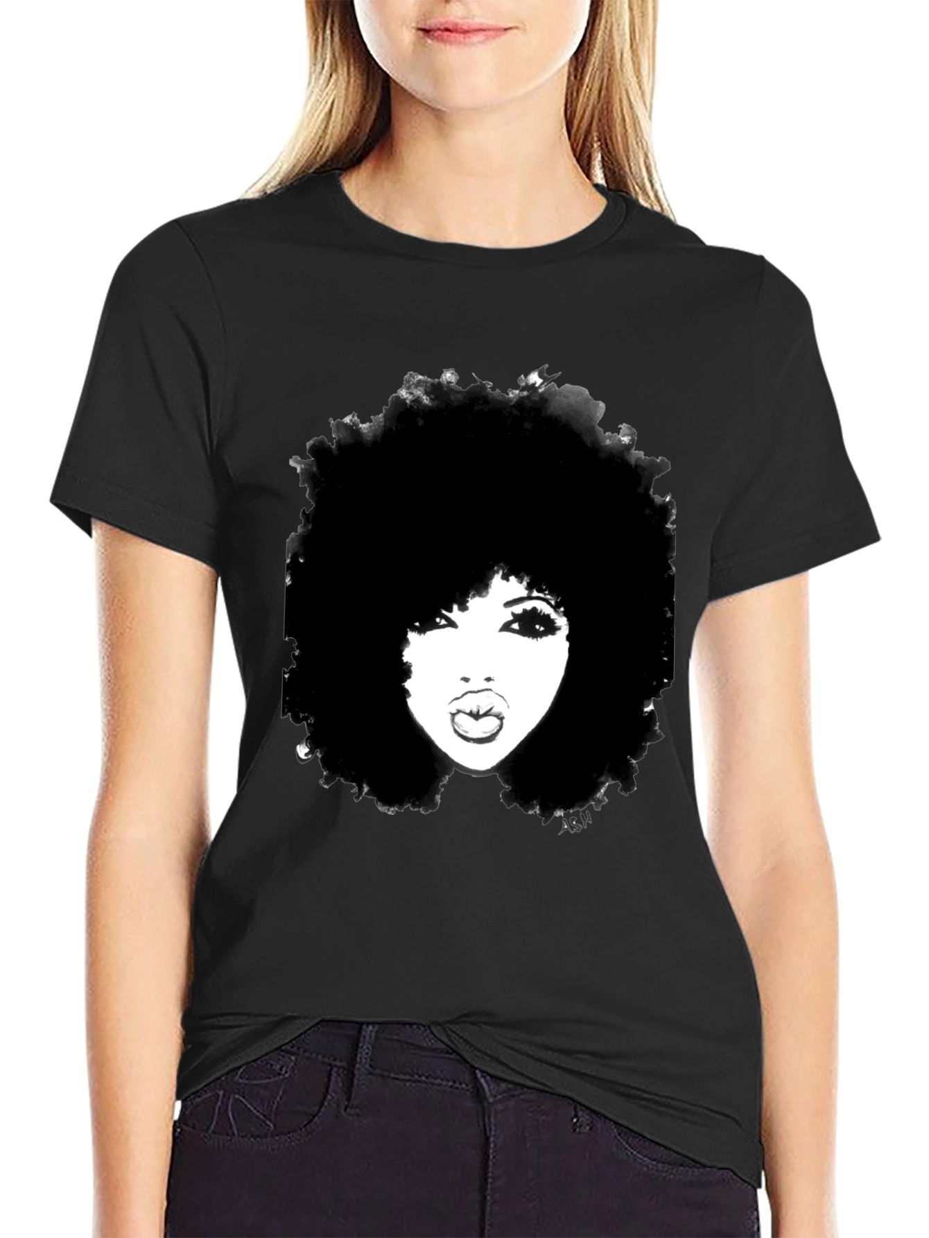 Afro Woman Graphic Tee - Bold & Stylish