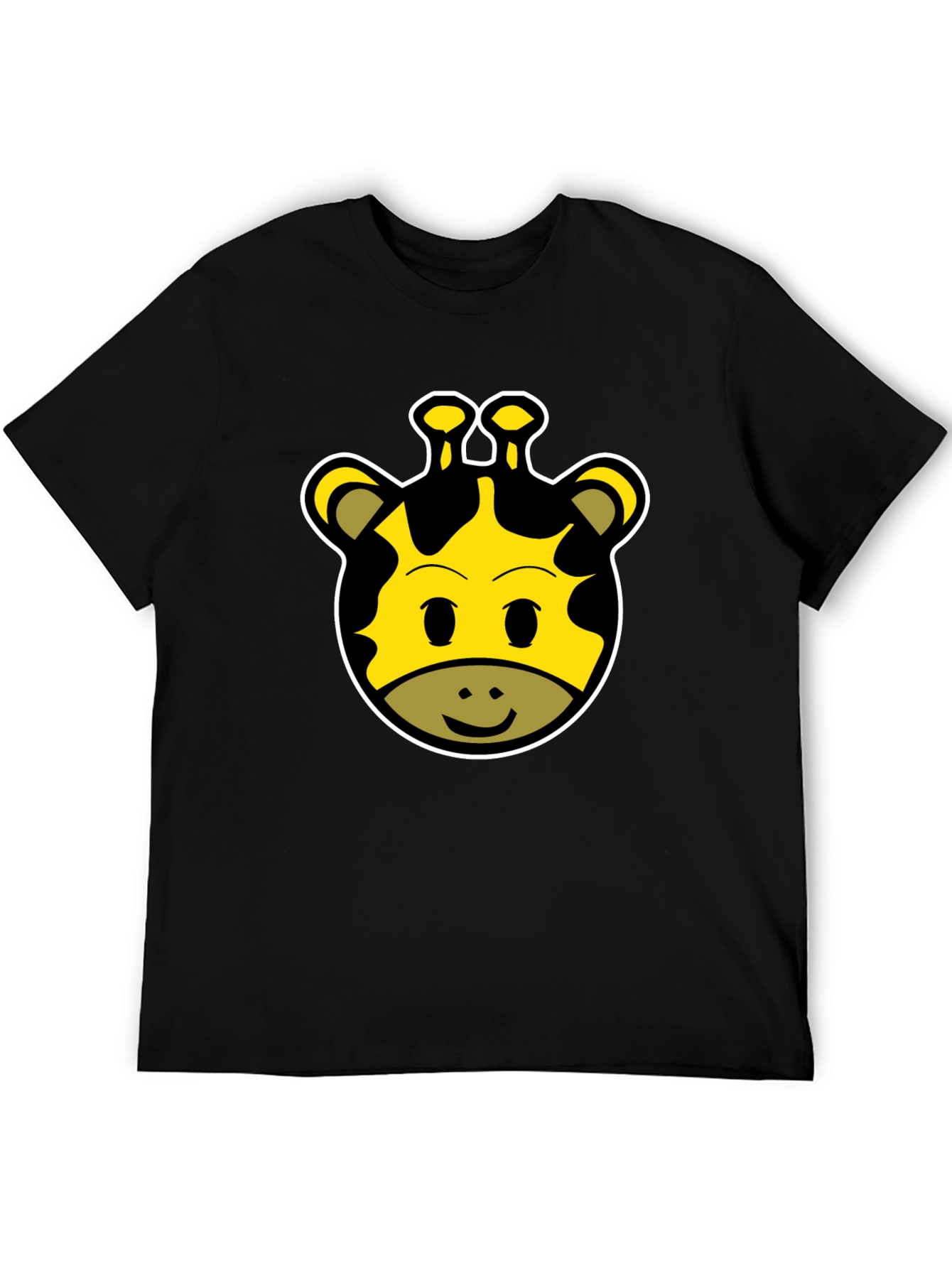 Cute Giraffe Face Graphic Tee - Unisex Black T-Shirt
