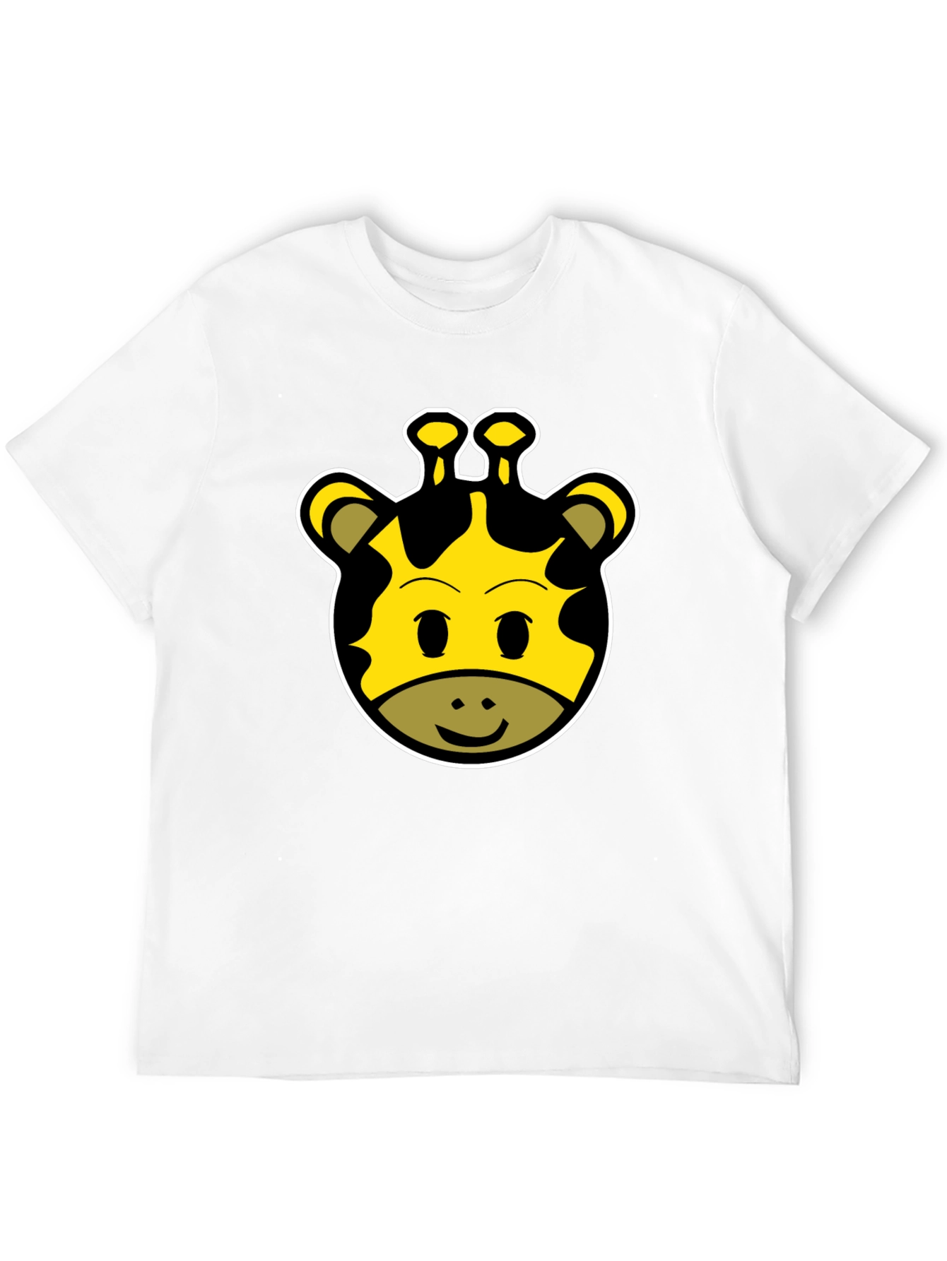 Cute Giraffe Face Graphic Tee - Unisex Black T-Shirt