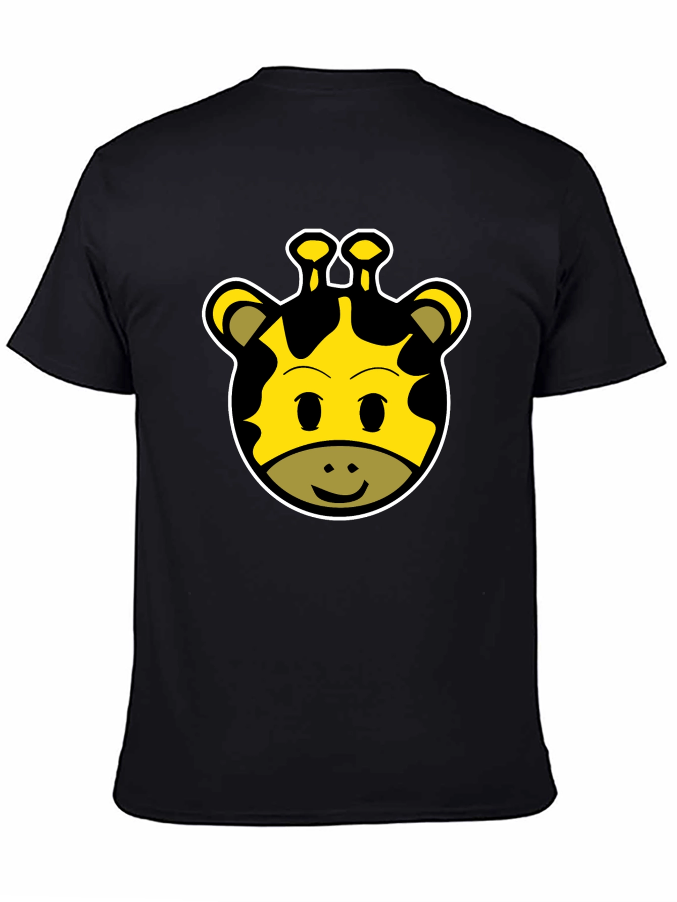 Cute Giraffe Face Graphic Tee - Unisex Black T-Shirt