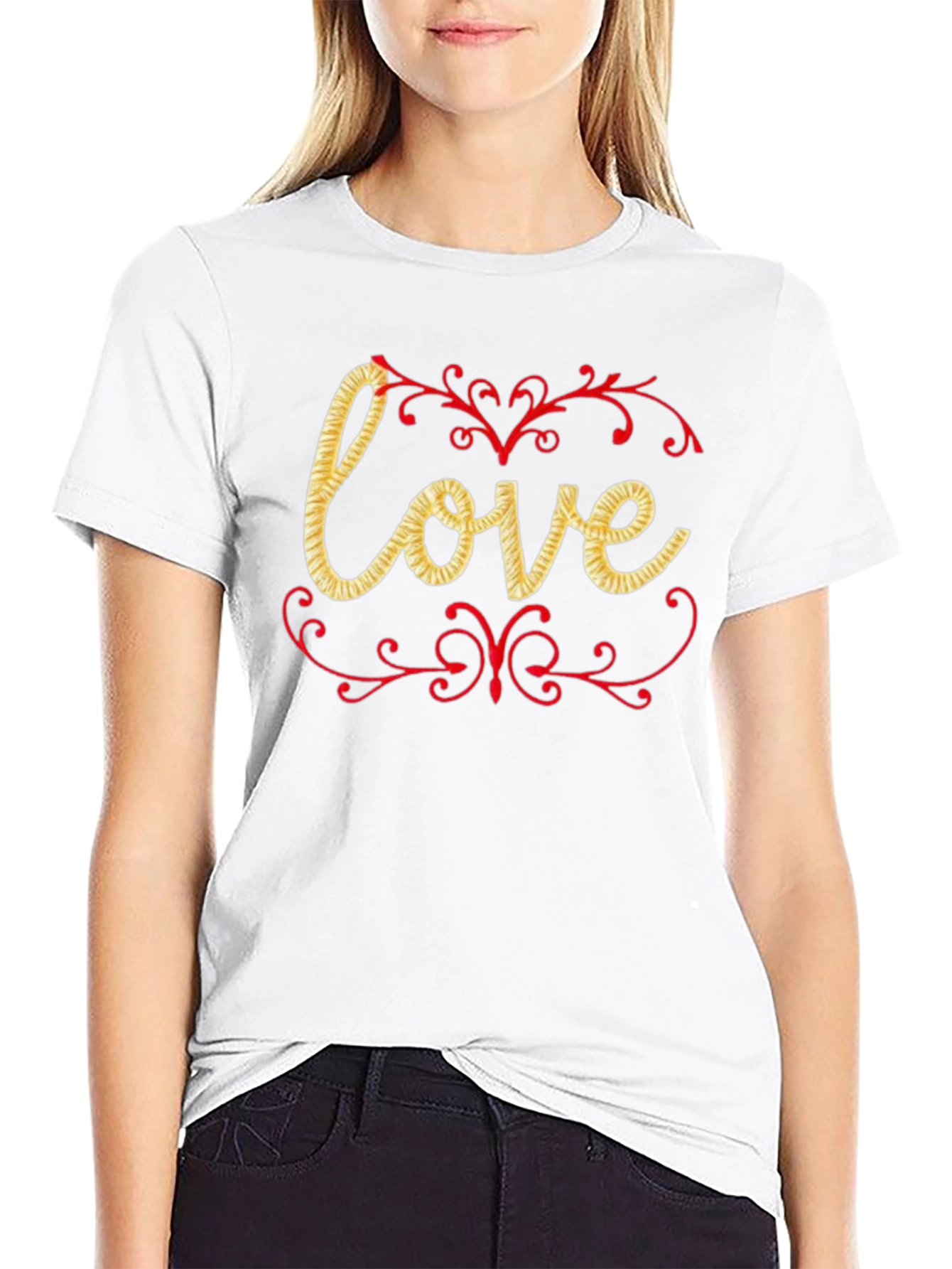 Love Valentines Day Graphic Tee - Black