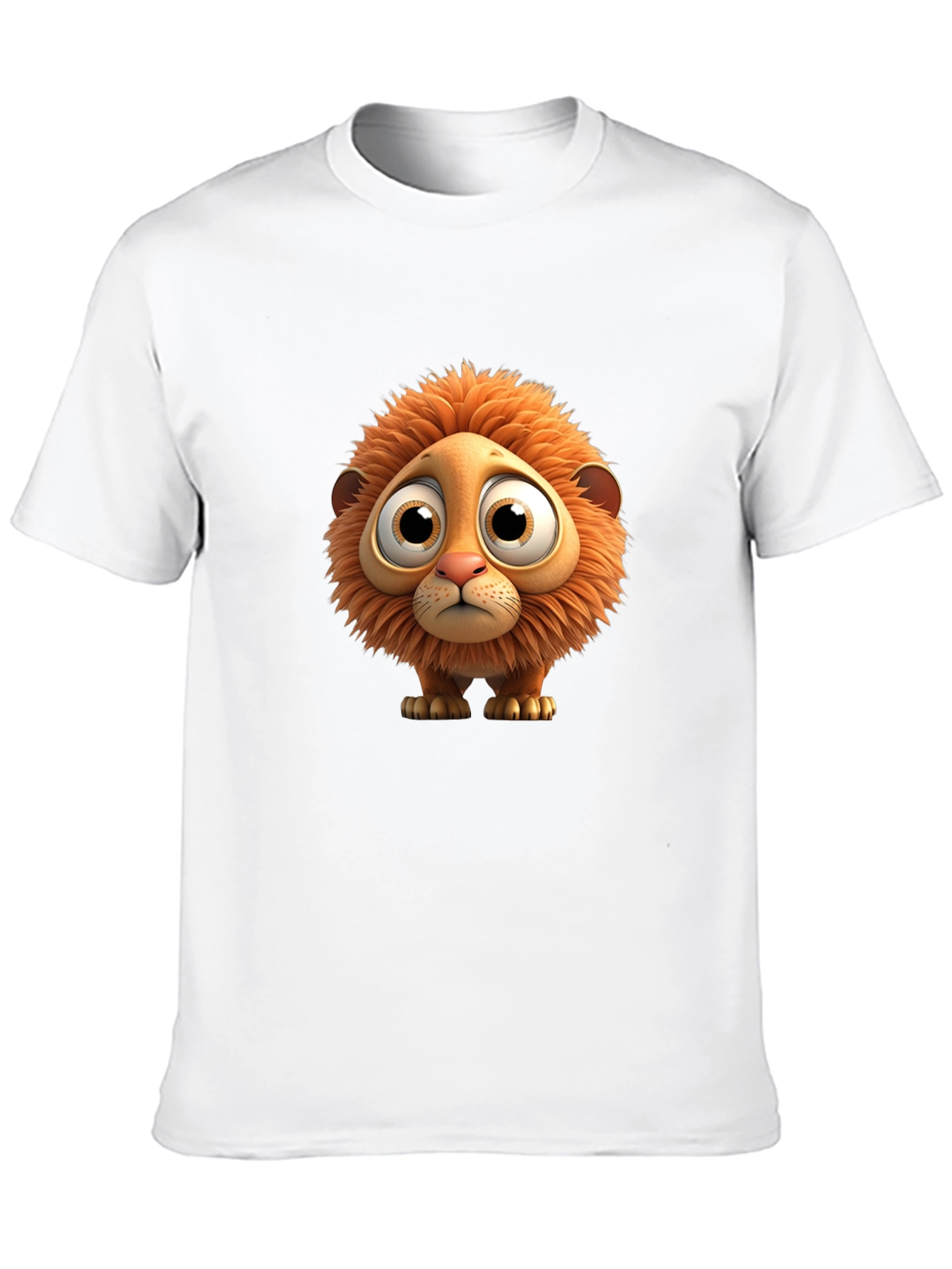Cartoon Lion Graphic Black T-Shirt