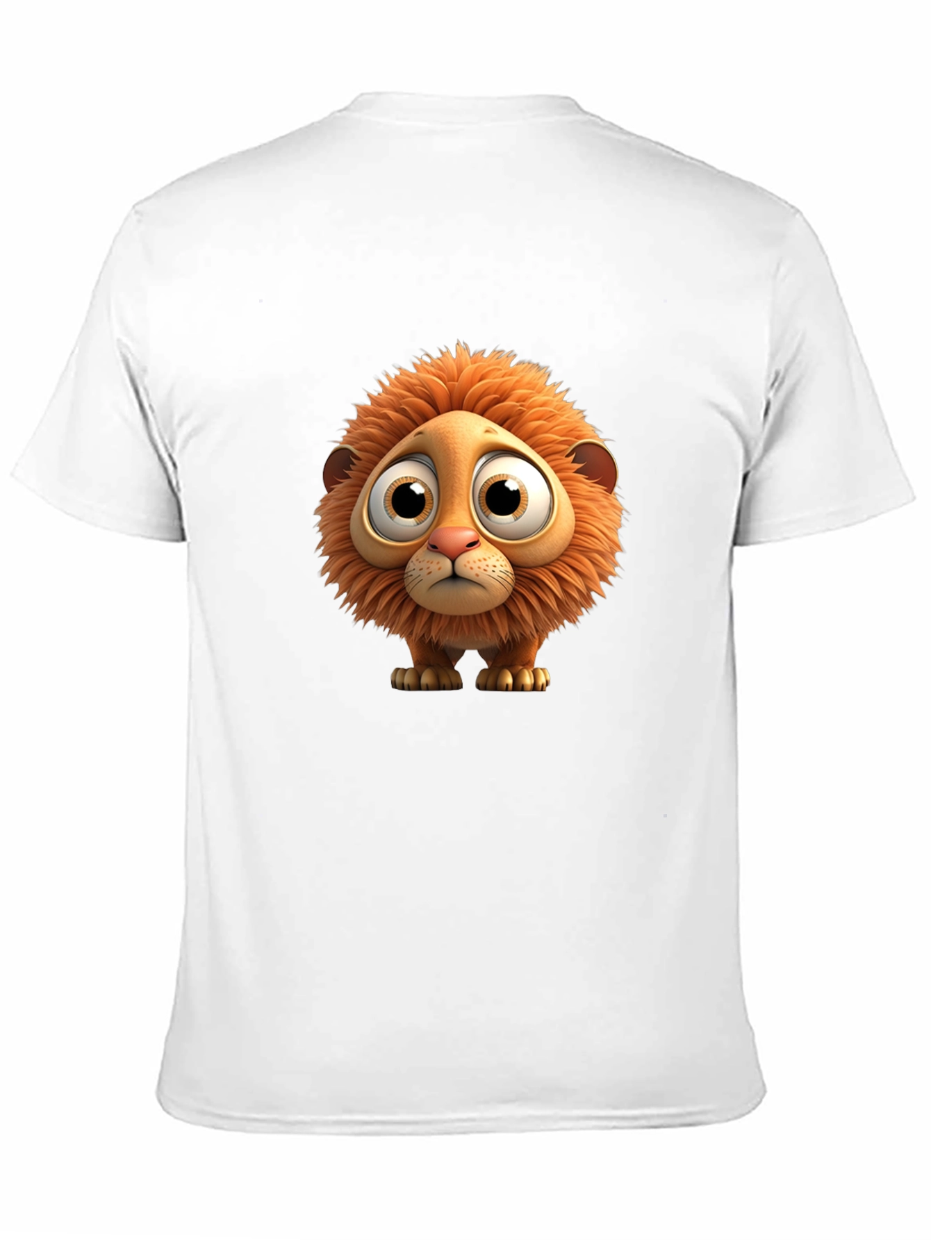 Cartoon Lion Graphic Black T-Shirt