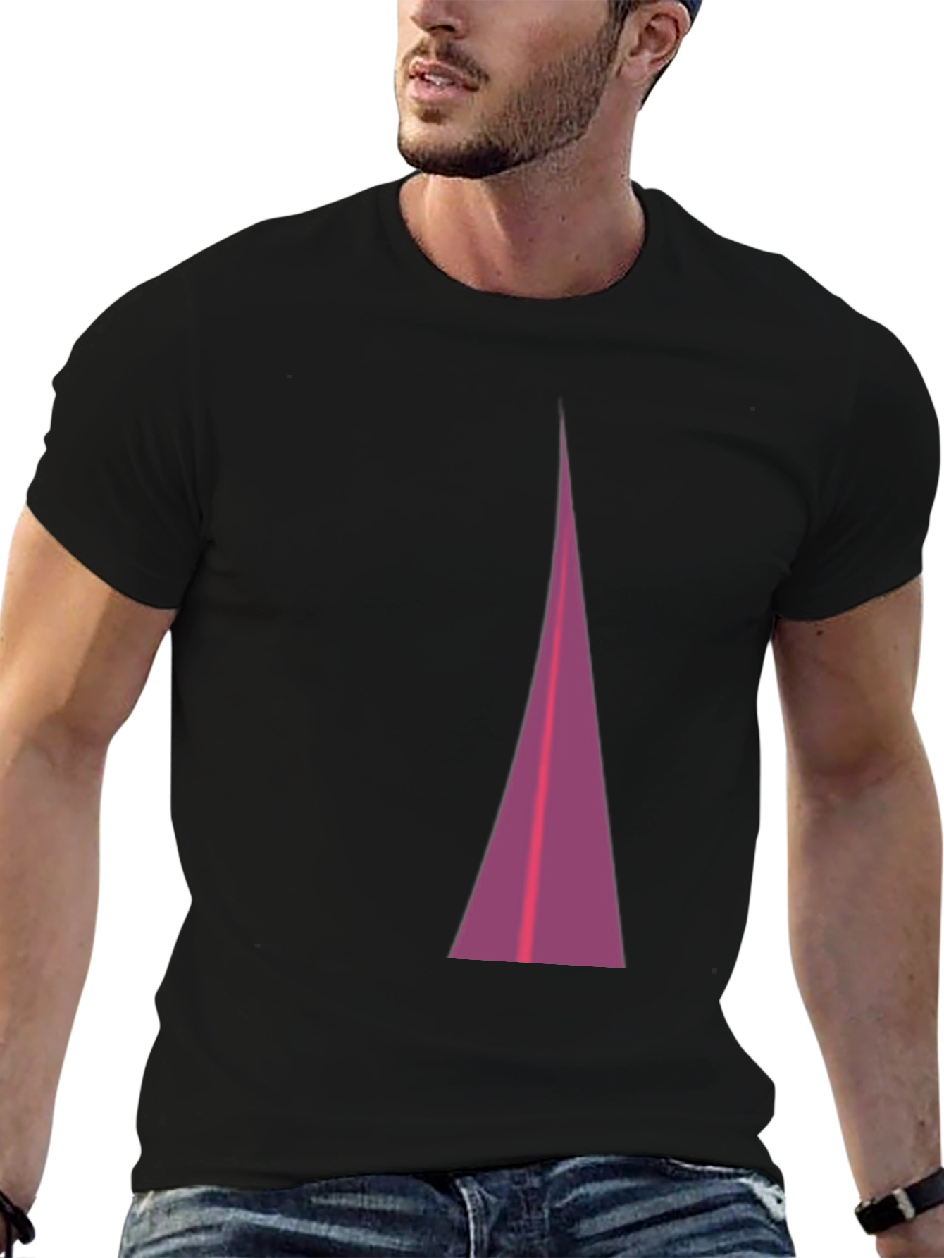 Modern Triangle Graphic Tee - Black