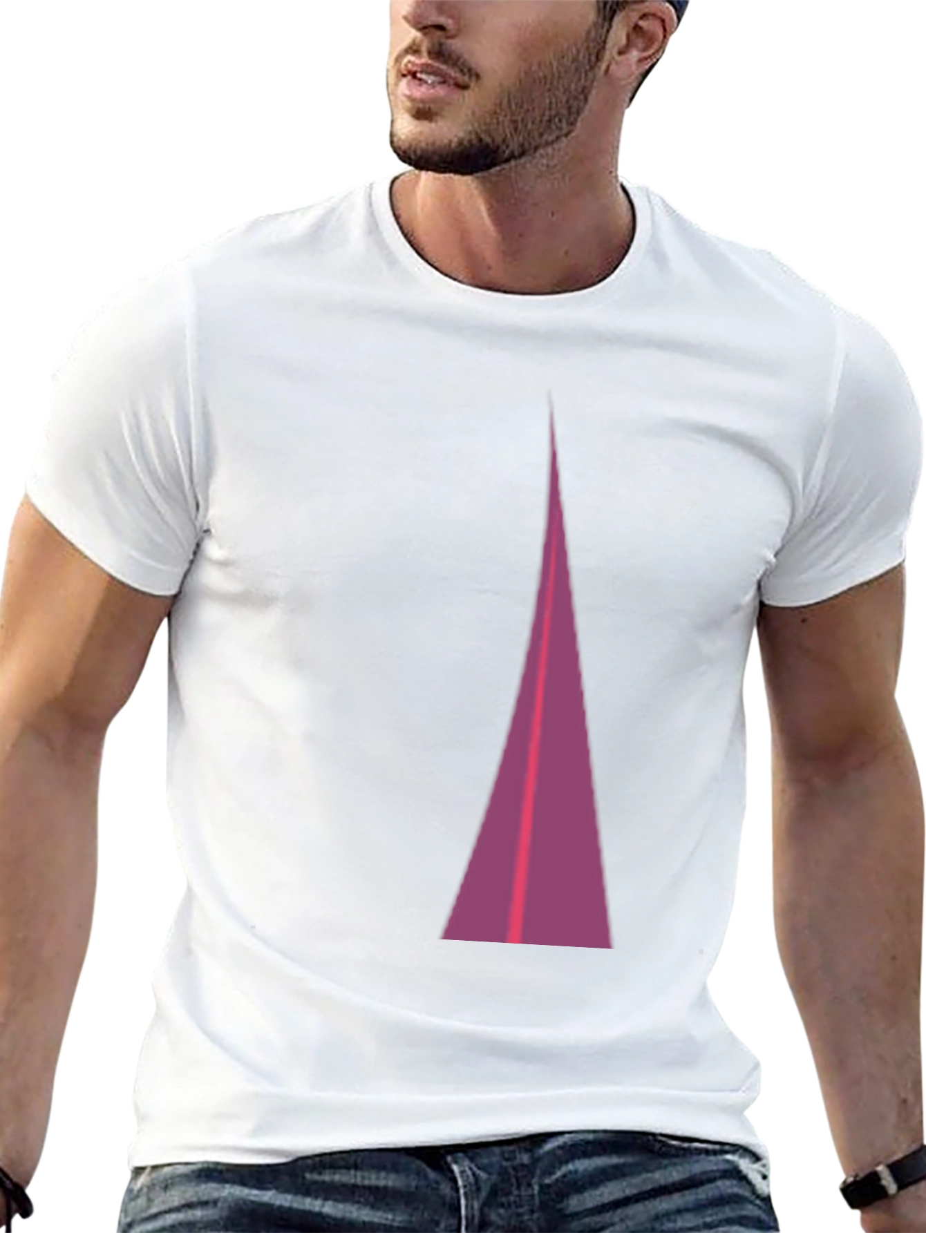 Modern Triangle Graphic Tee - Black