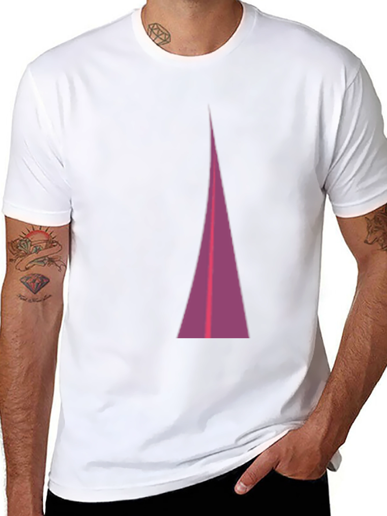 Modern Triangle Graphic Tee - Black