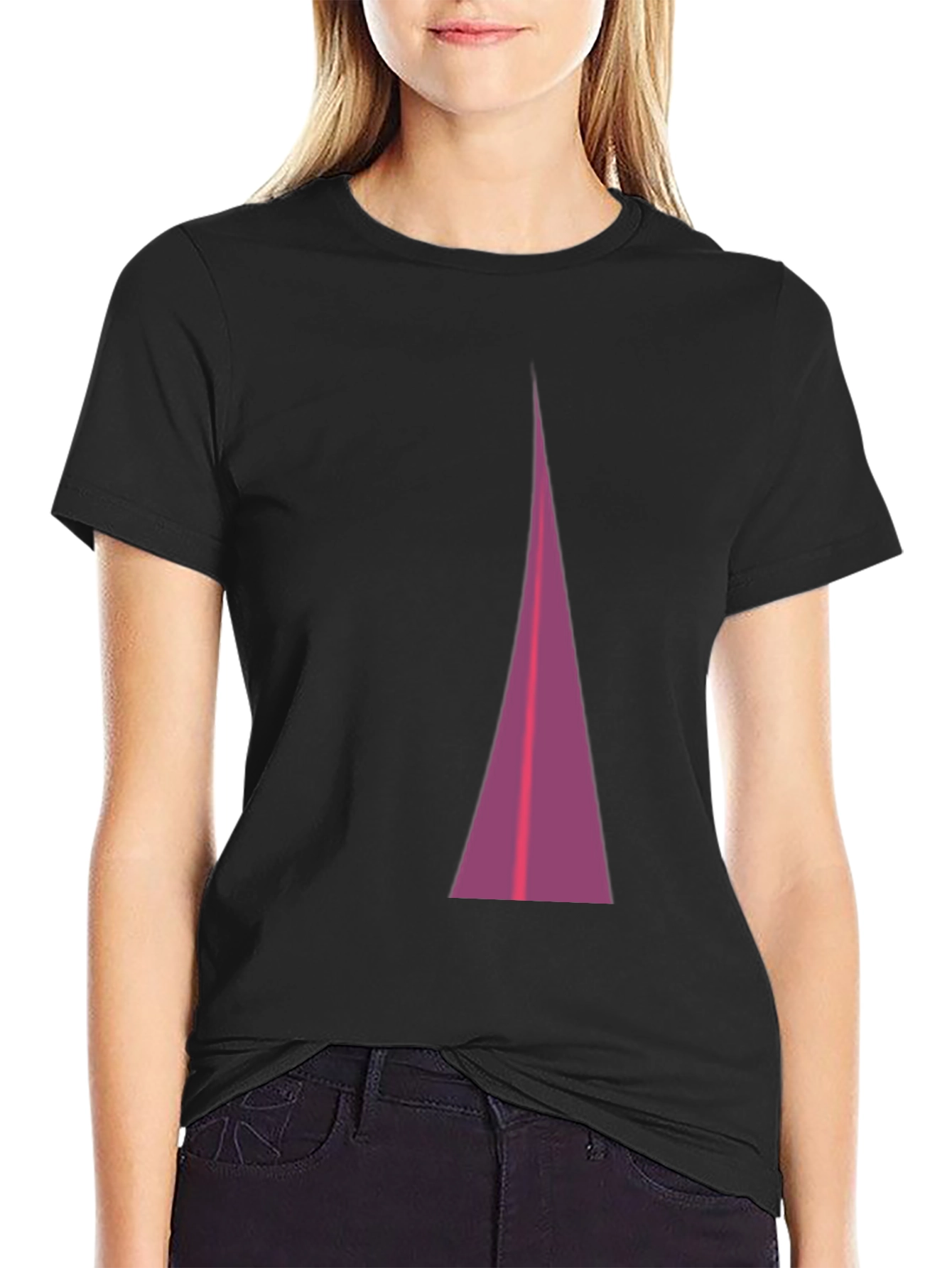 Modern Triangle Graphic Tee - Black
