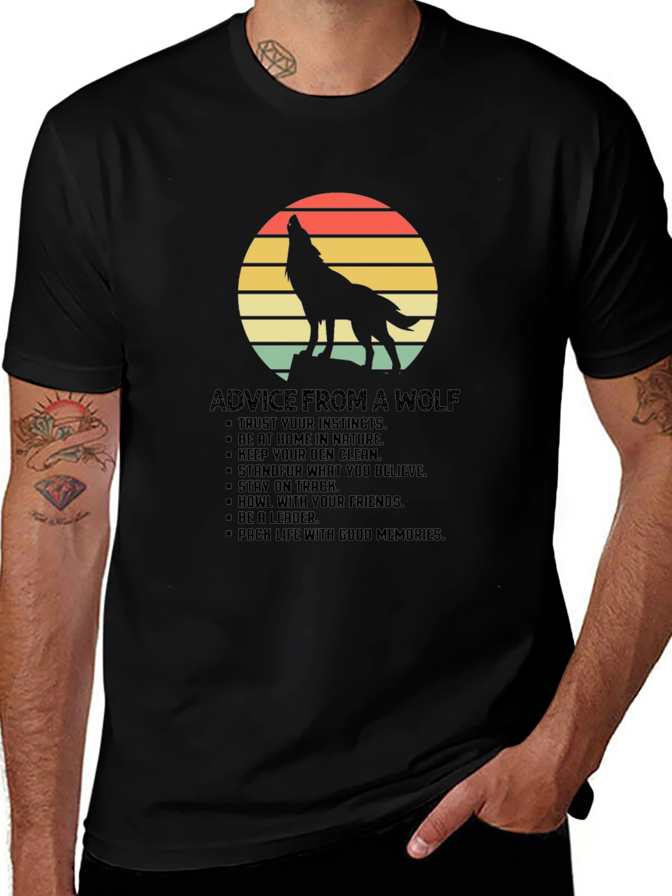 Wolf Advice Graphic Tee - Nature Inspired T-Shirt