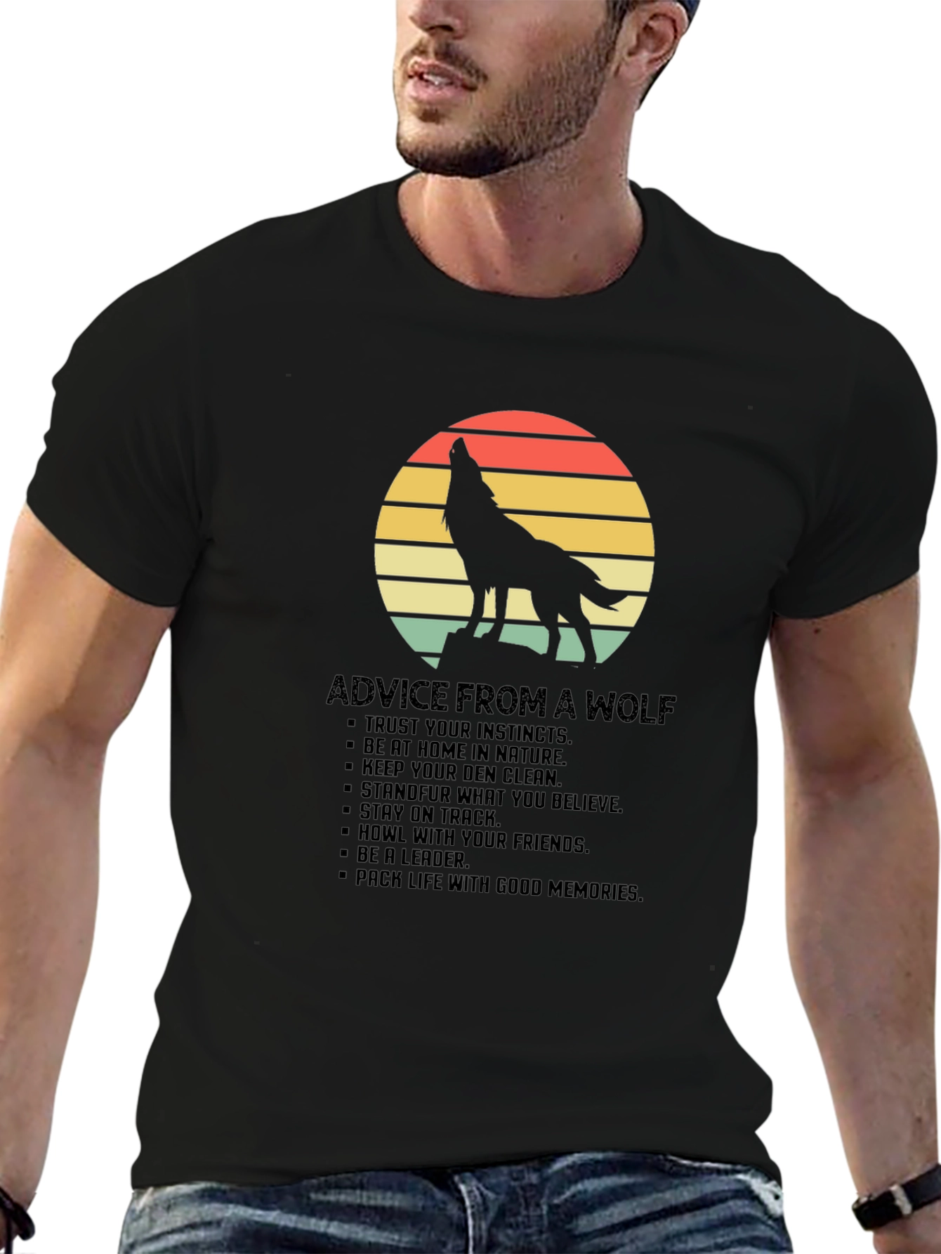 Wolf Advice Graphic Tee - Nature Inspired T-Shirt