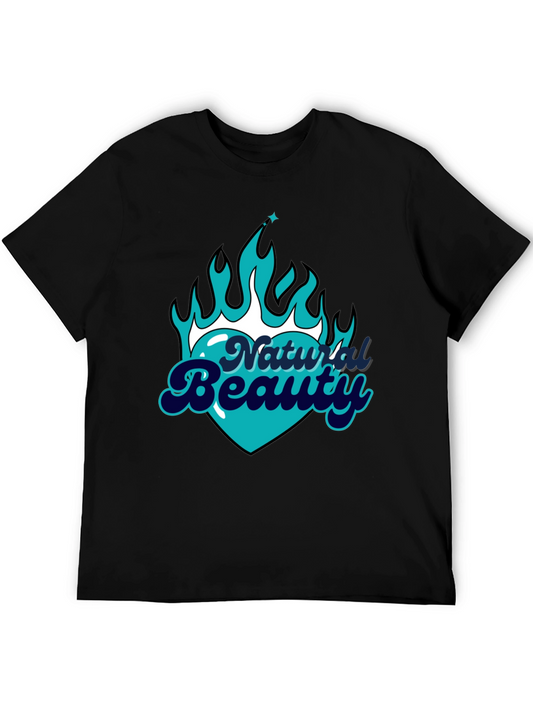 Natural Beauty Graphic Tee - Black Cotton Comfort