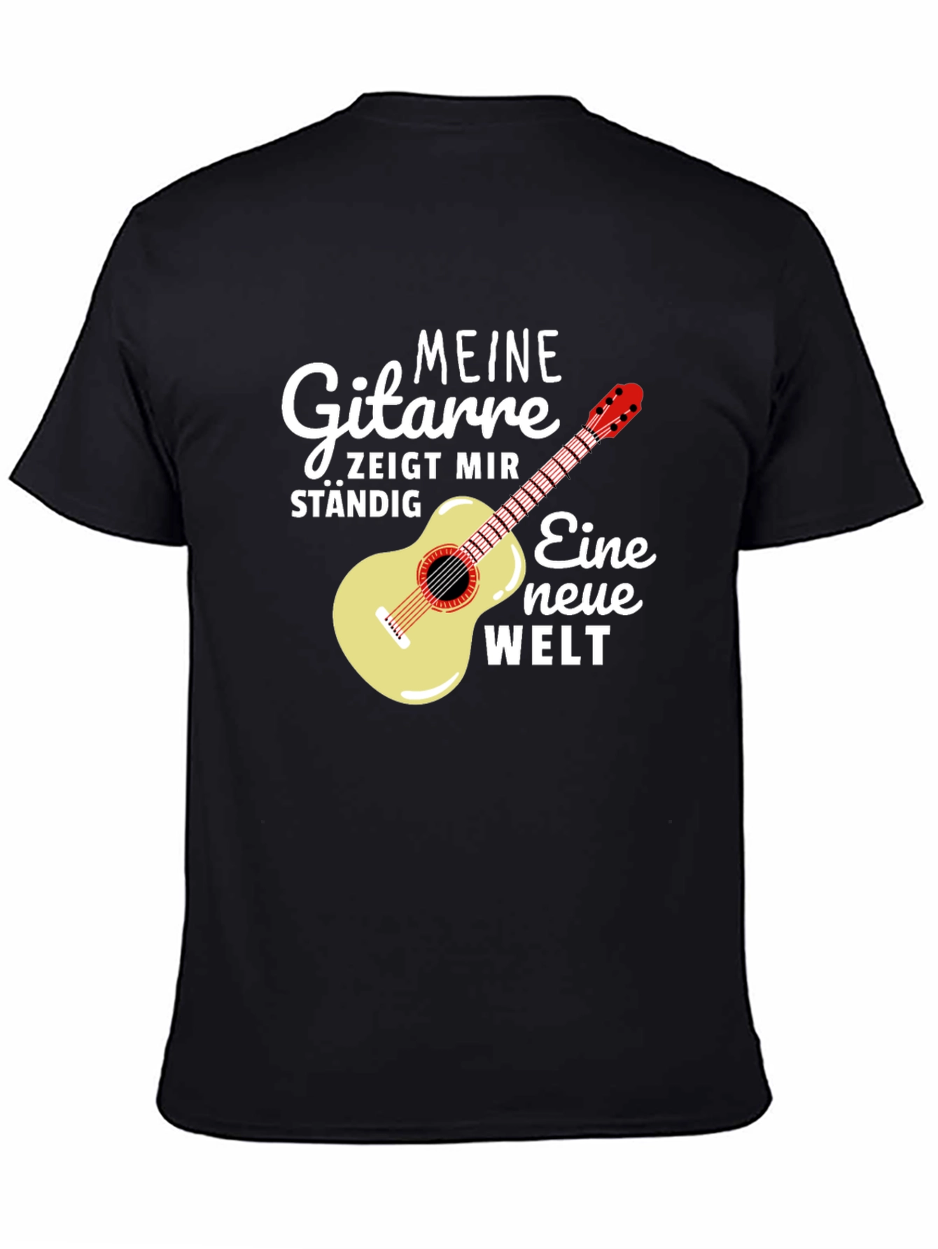 Guitar & German Quote Black T-Shirt