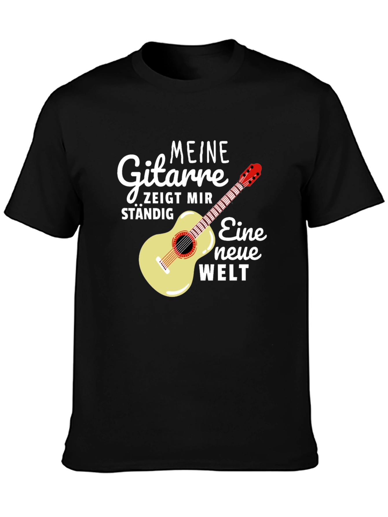 Guitar & German Quote Black T-Shirt