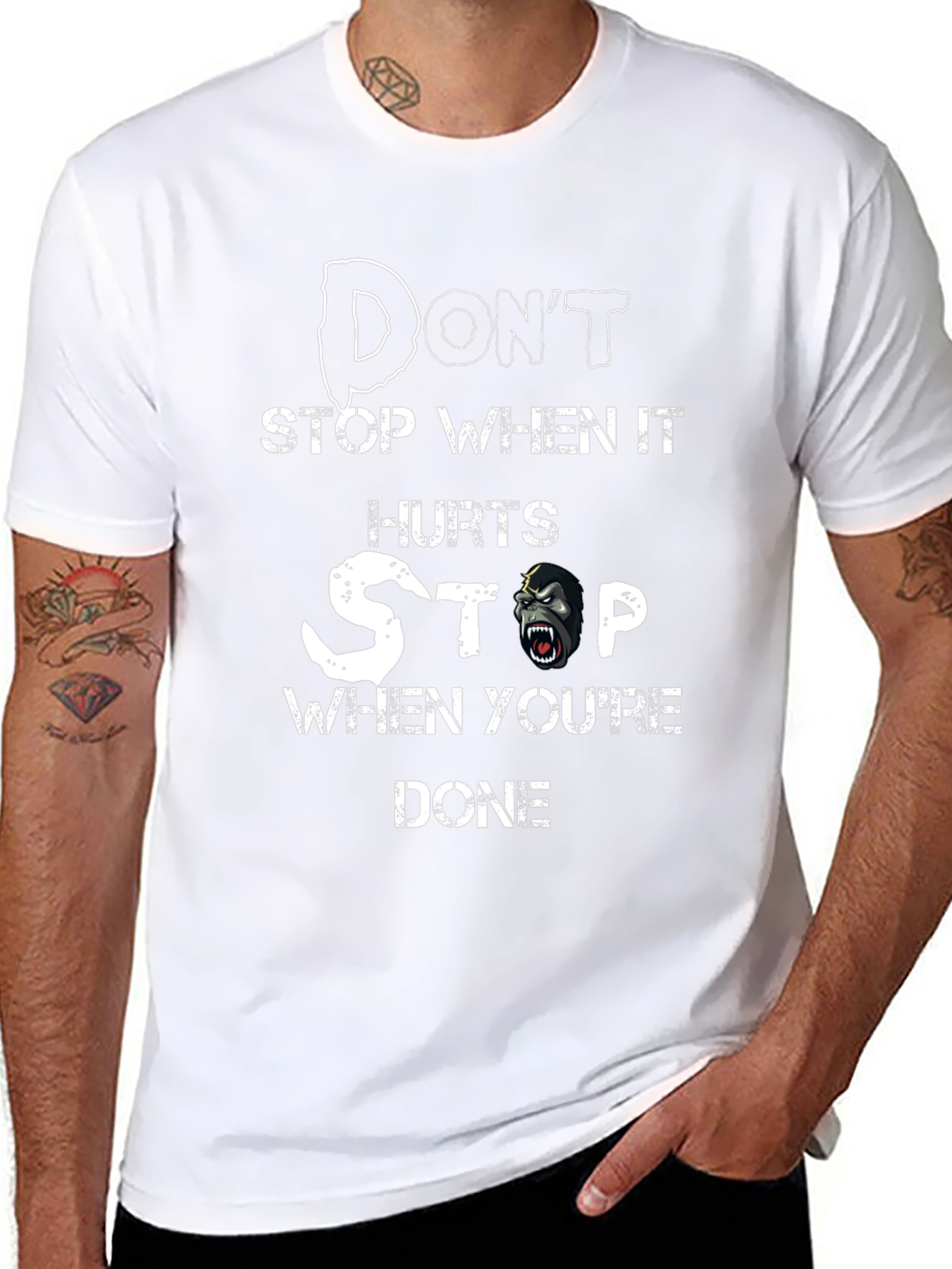 Dont Stop Gorilla T-Shirt - Motivational Gym Tee