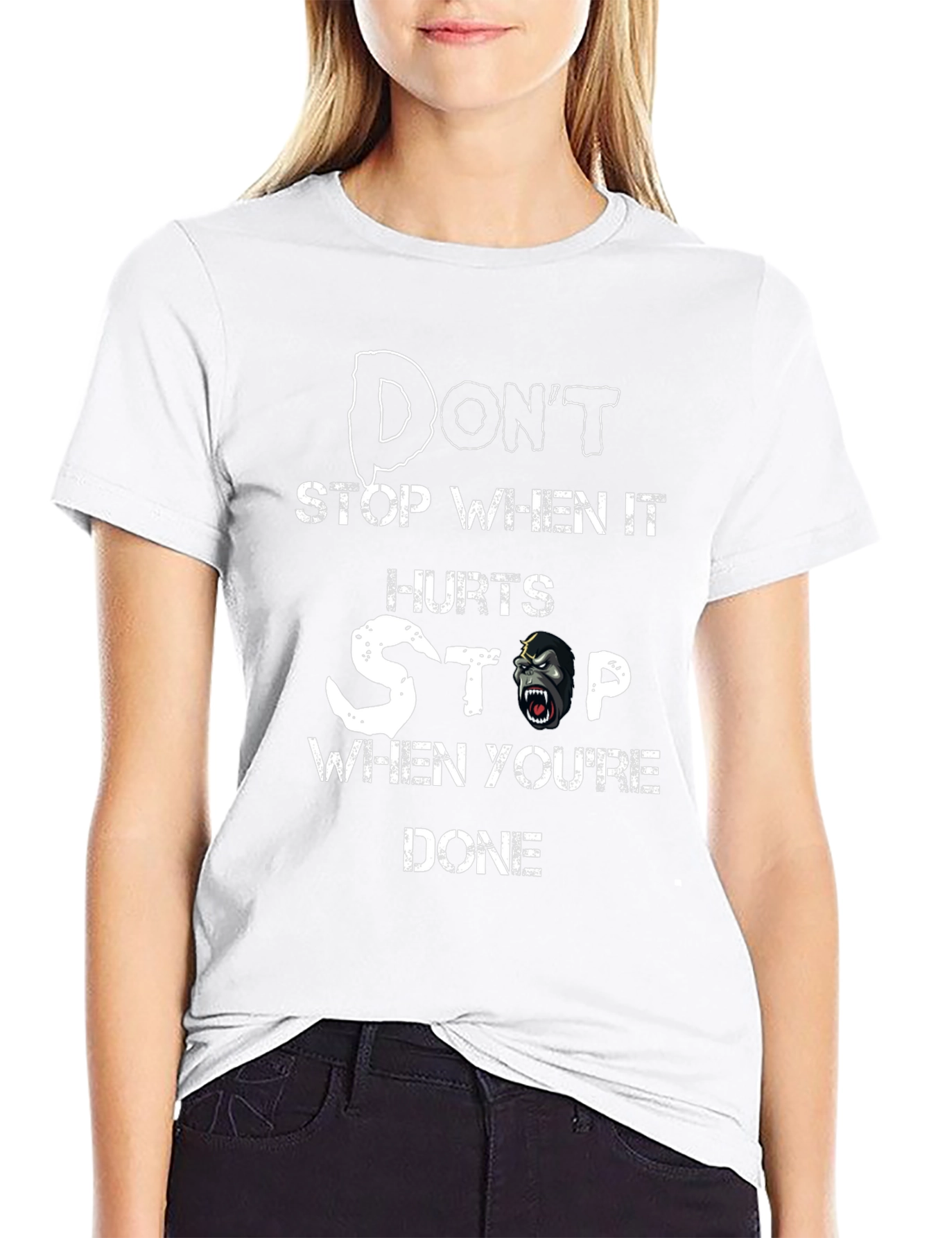 Dont Stop Gorilla T-Shirt - Motivational Gym Tee
