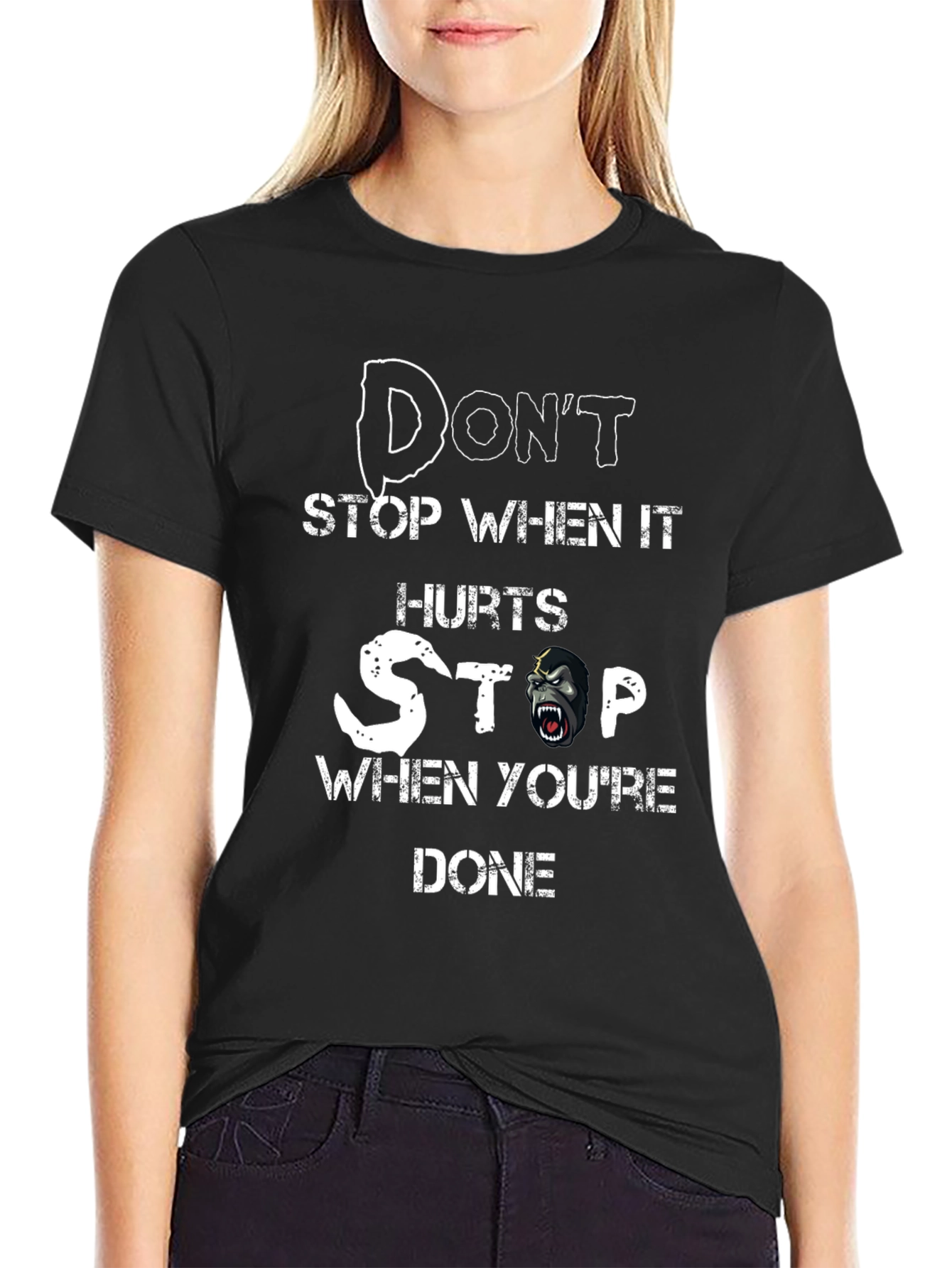 Dont Stop Gorilla T-Shirt - Motivational Gym Tee