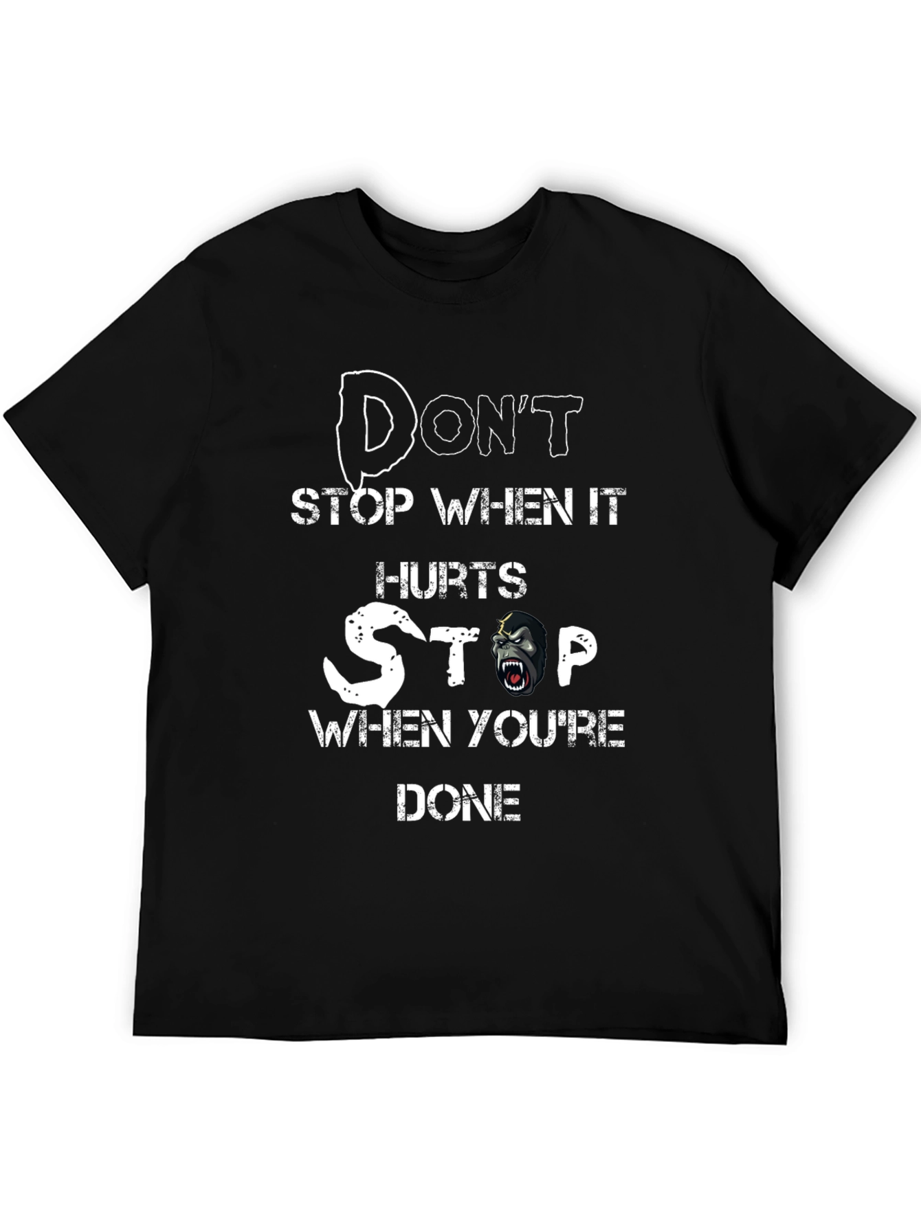 Dont Stop Gorilla T-Shirt - Motivational Gym Tee