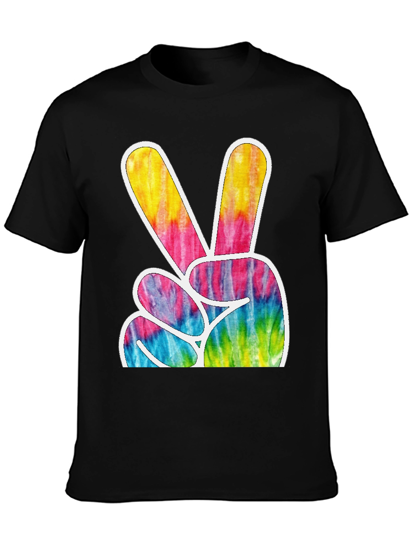 Retro Tie-Dye Peace Sign Graphic T-Shirt