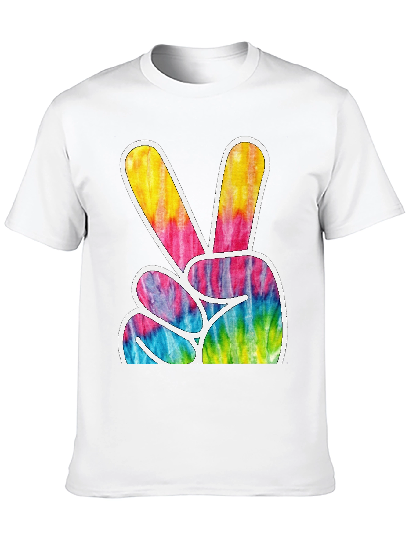 Retro Tie-Dye Peace Sign Graphic T-Shirt