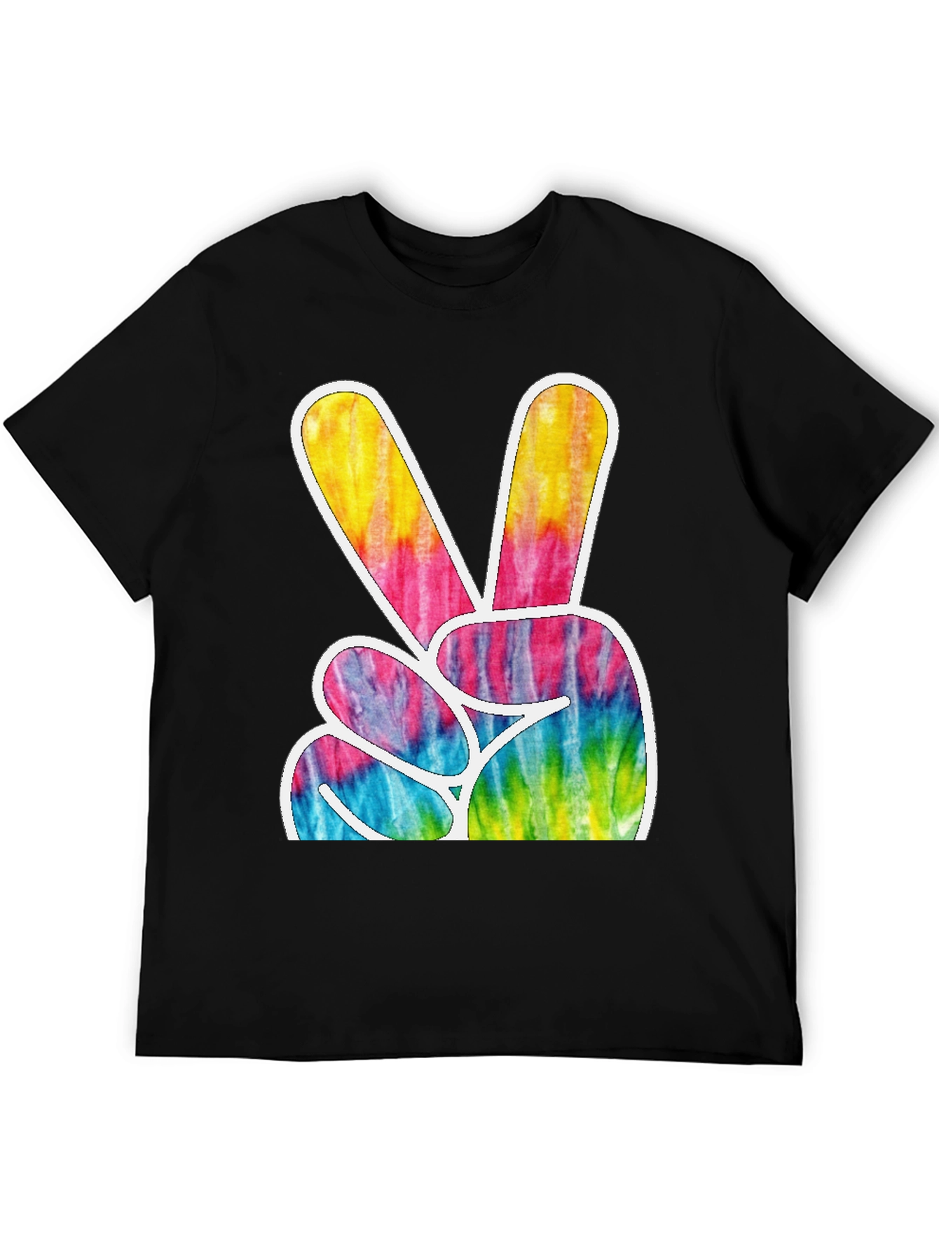 Retro Tie-Dye Peace Sign Graphic T-Shirt
