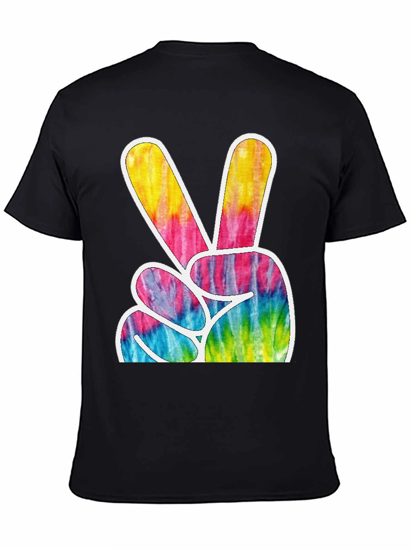 Retro Tie-Dye Peace Sign Graphic T-Shirt