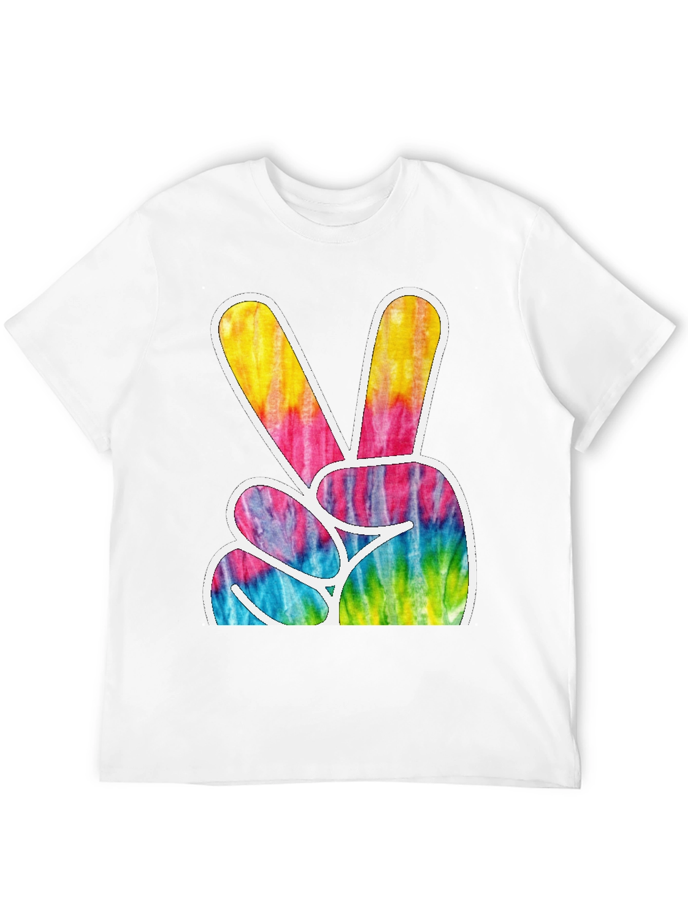 Retro Tie-Dye Peace Sign Graphic T-Shirt