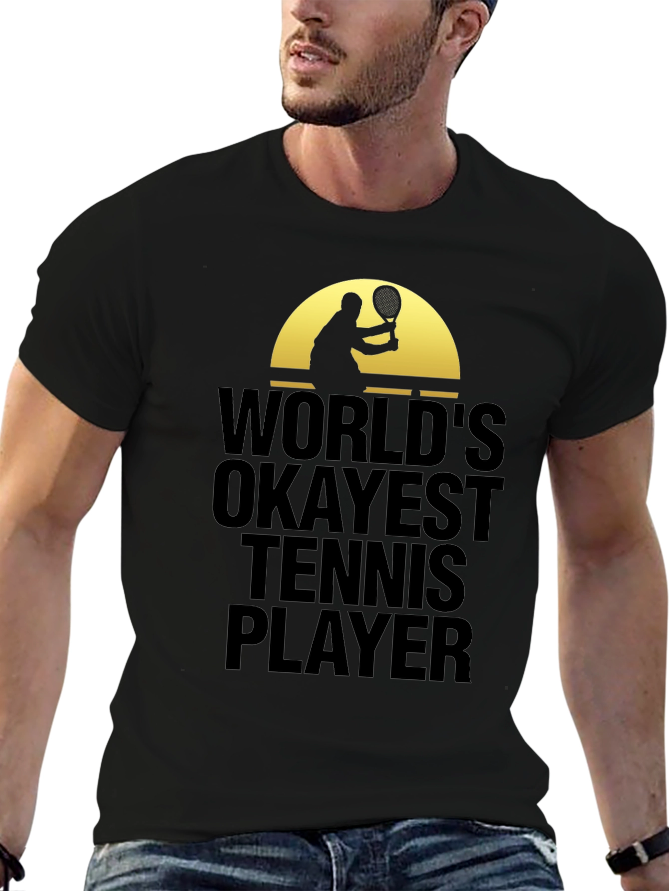 Worlds Okayest Tennis Player Graphic T-Shirt