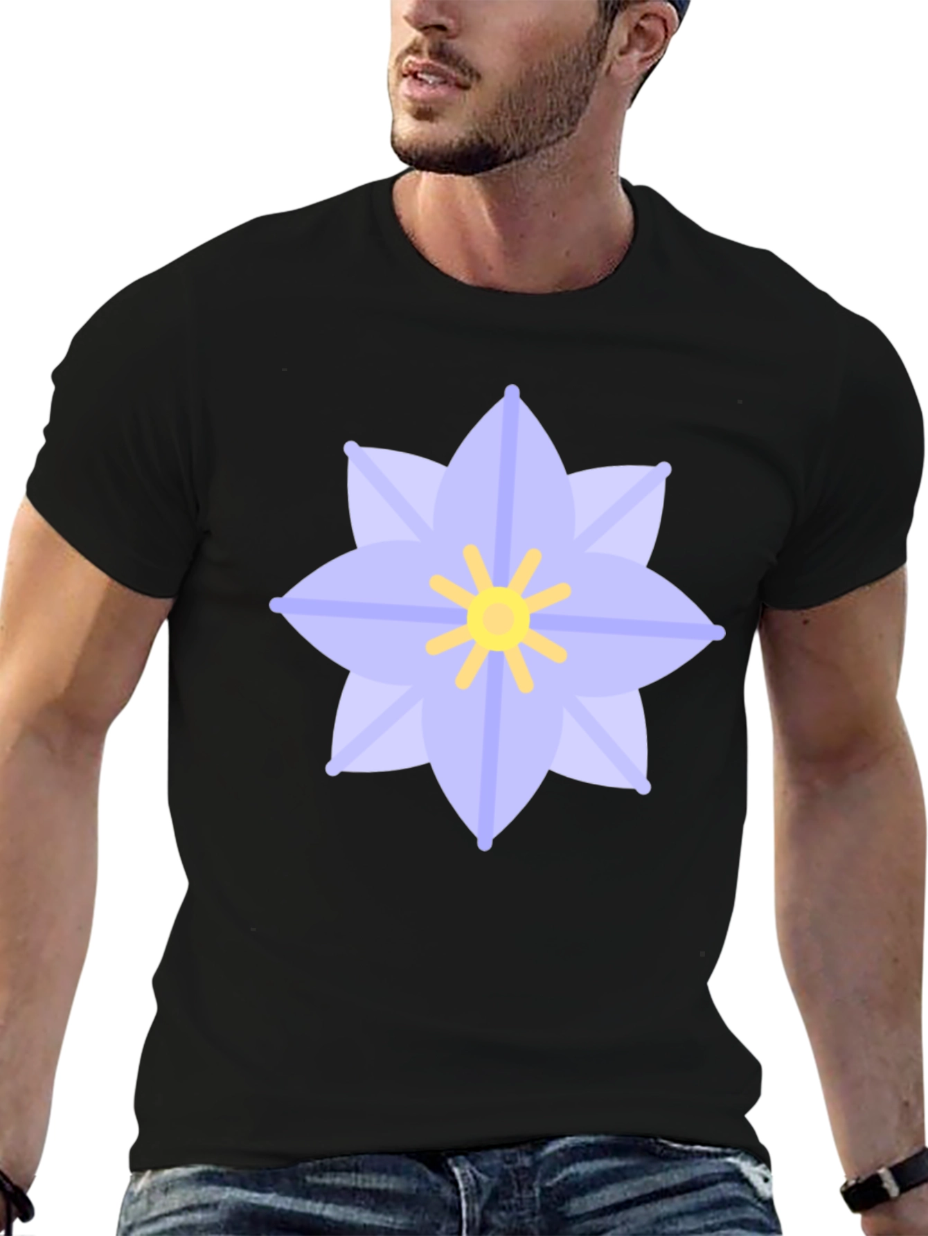 Floral Graphic Black T-Shirt