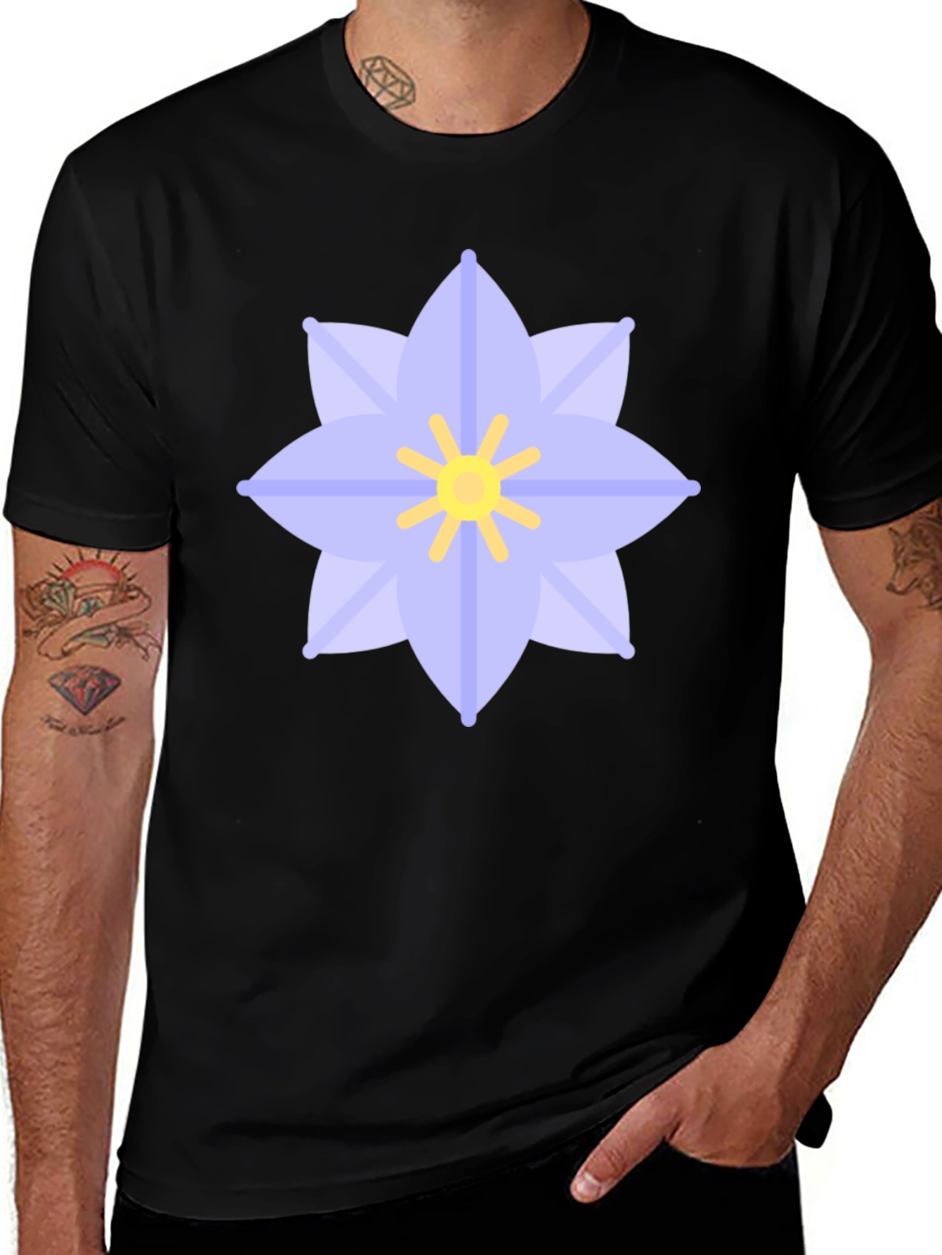 Floral Graphic Black T-Shirt