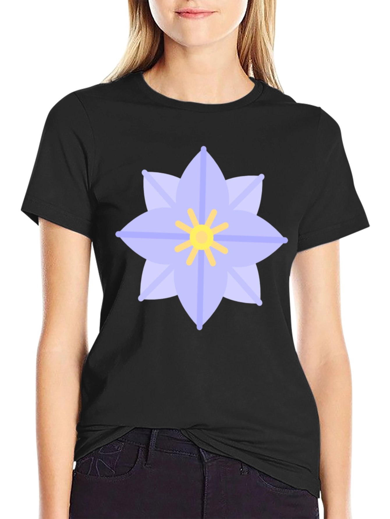 Floral Graphic Black T-Shirt