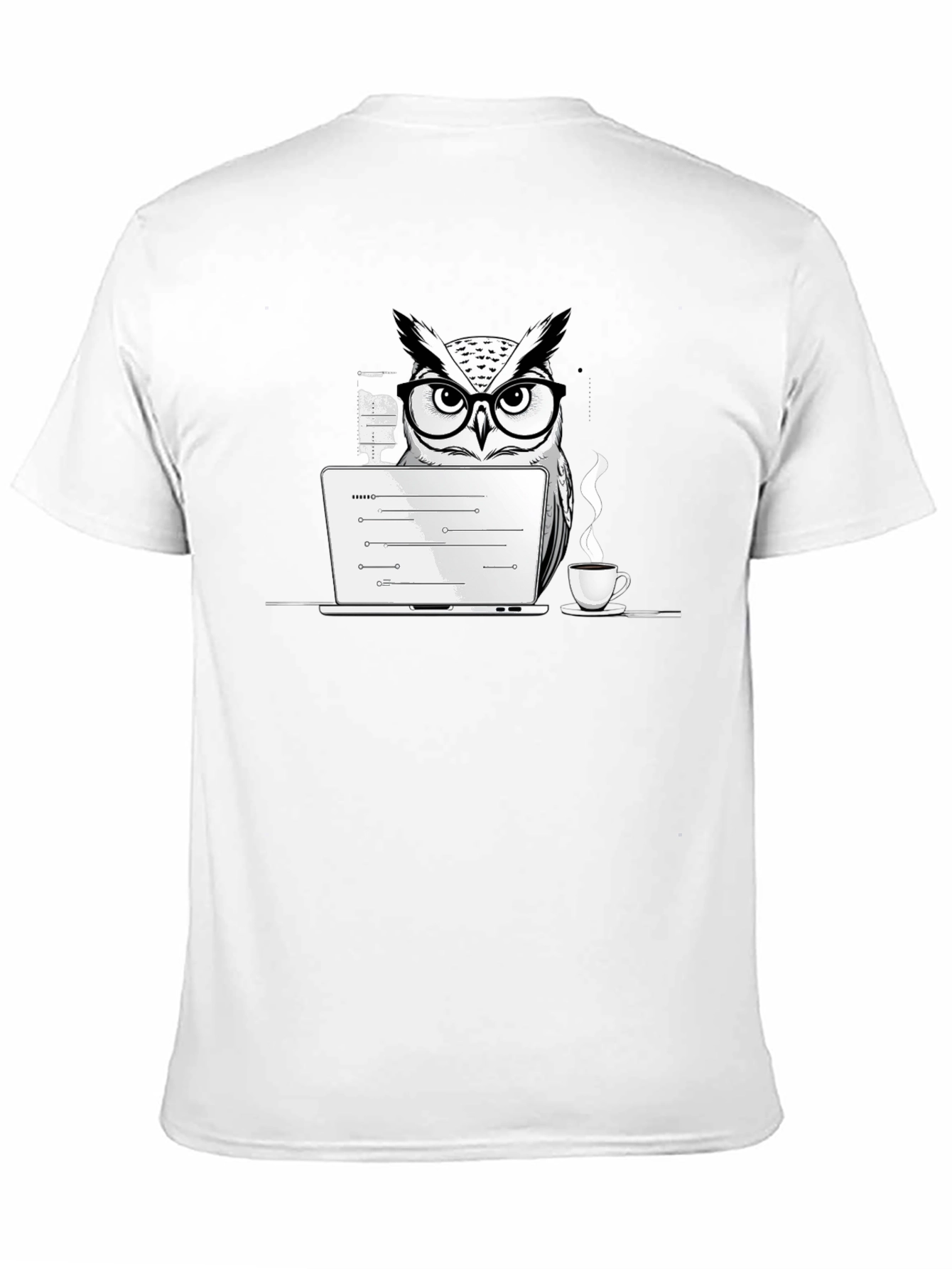 Owl Programmer T-Shirt - Coding with Coffee