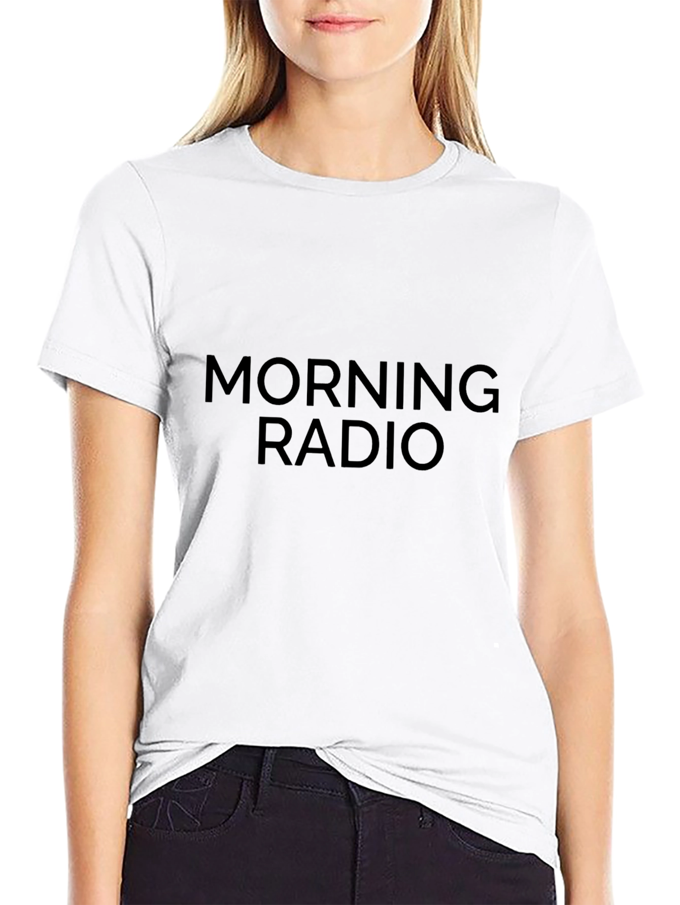 Morning Radio Black Tee - Casual Comfort