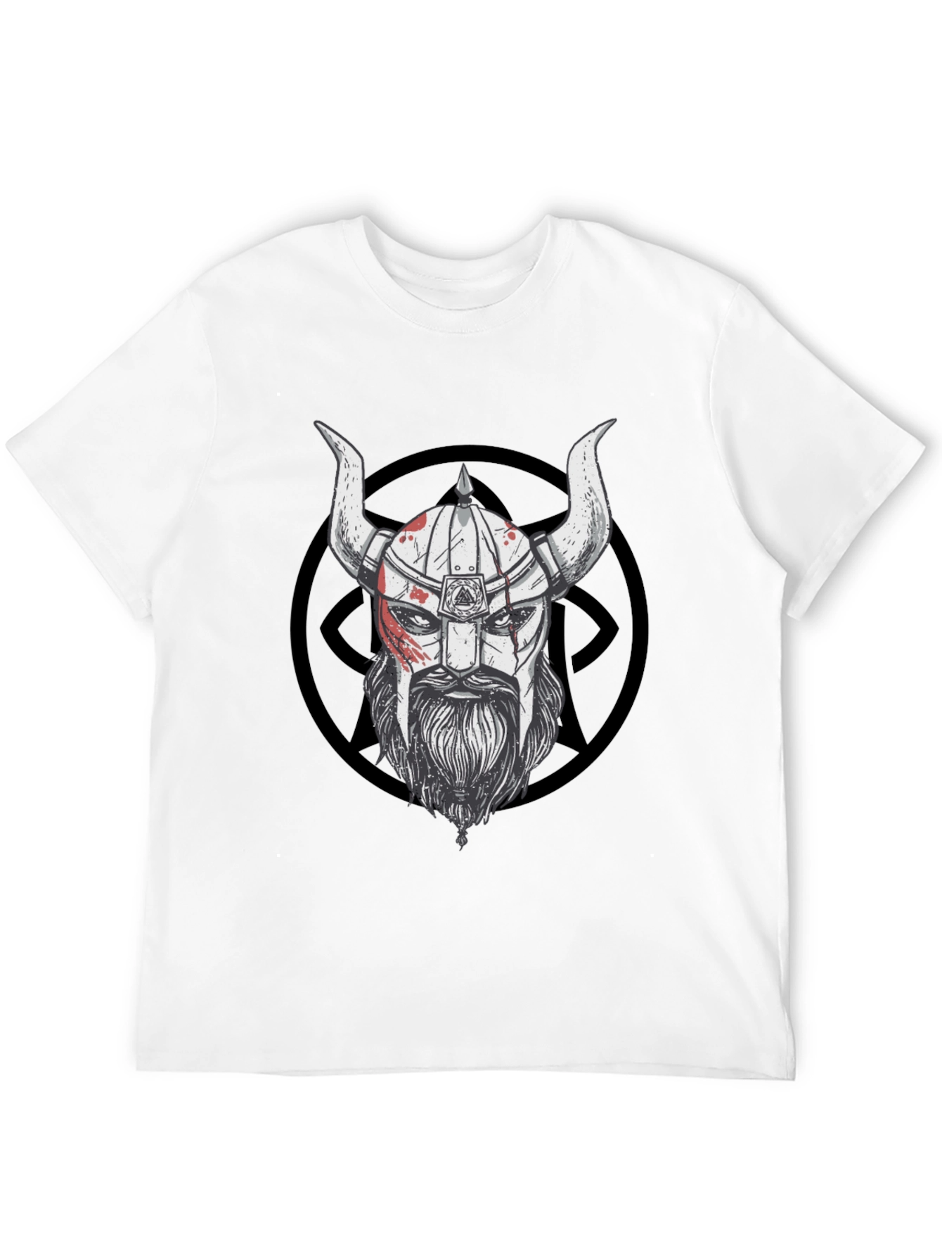 Viking Warrior Graphic Tee - Black Cotton Blend