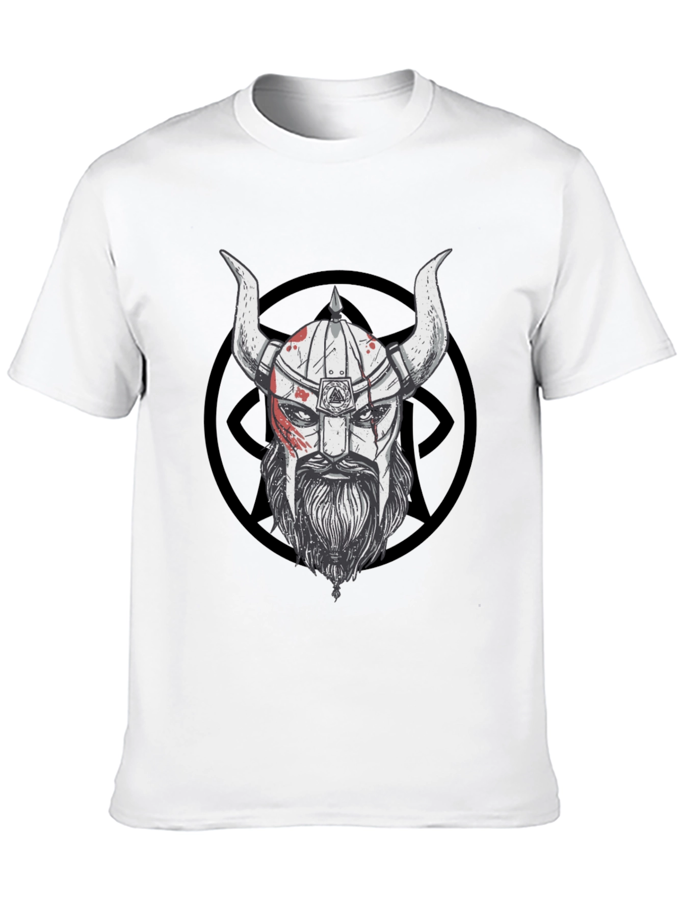 Viking Warrior Graphic Tee - Black Cotton Blend