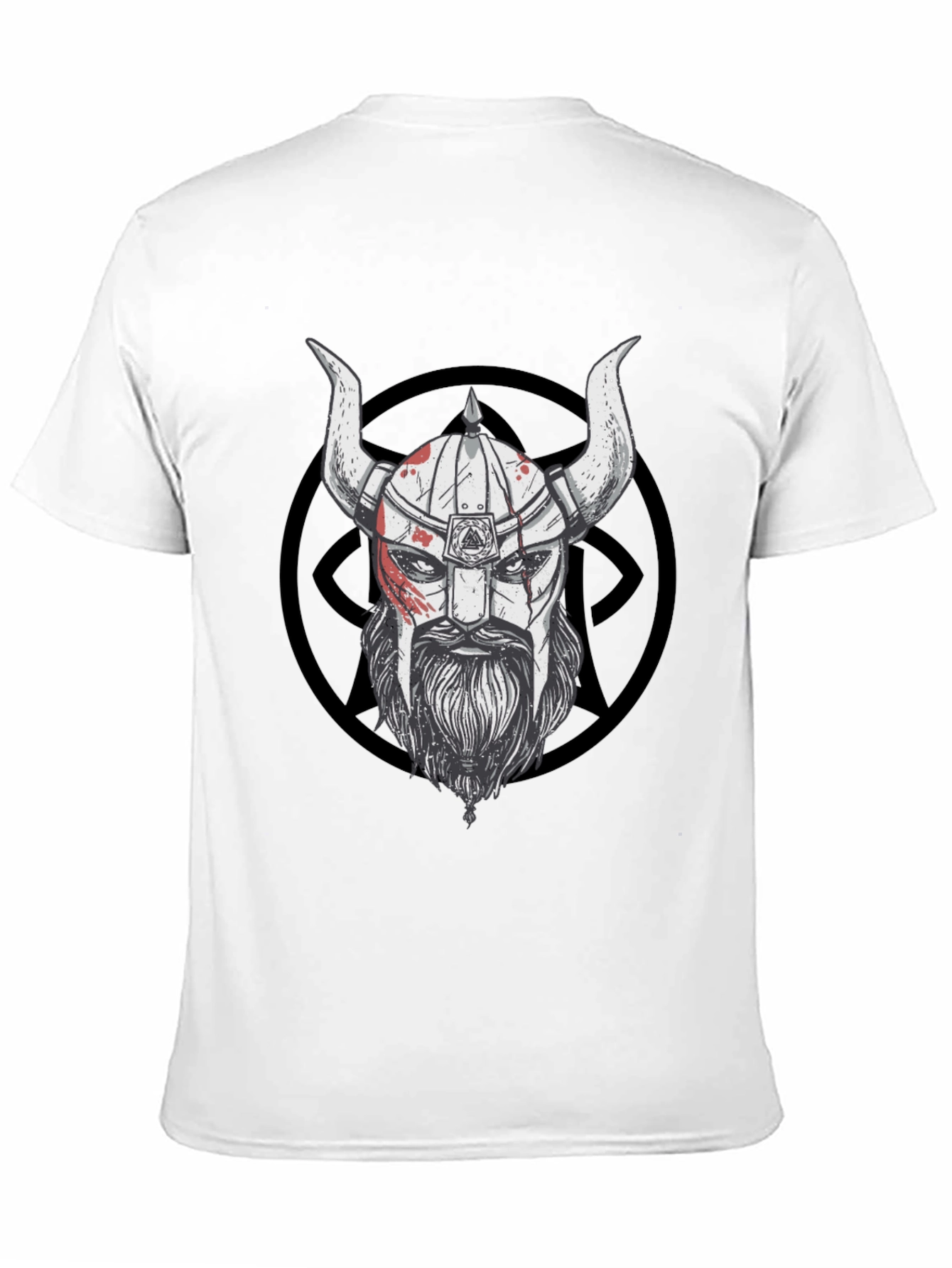 Viking Warrior Graphic Tee - Black Cotton Blend