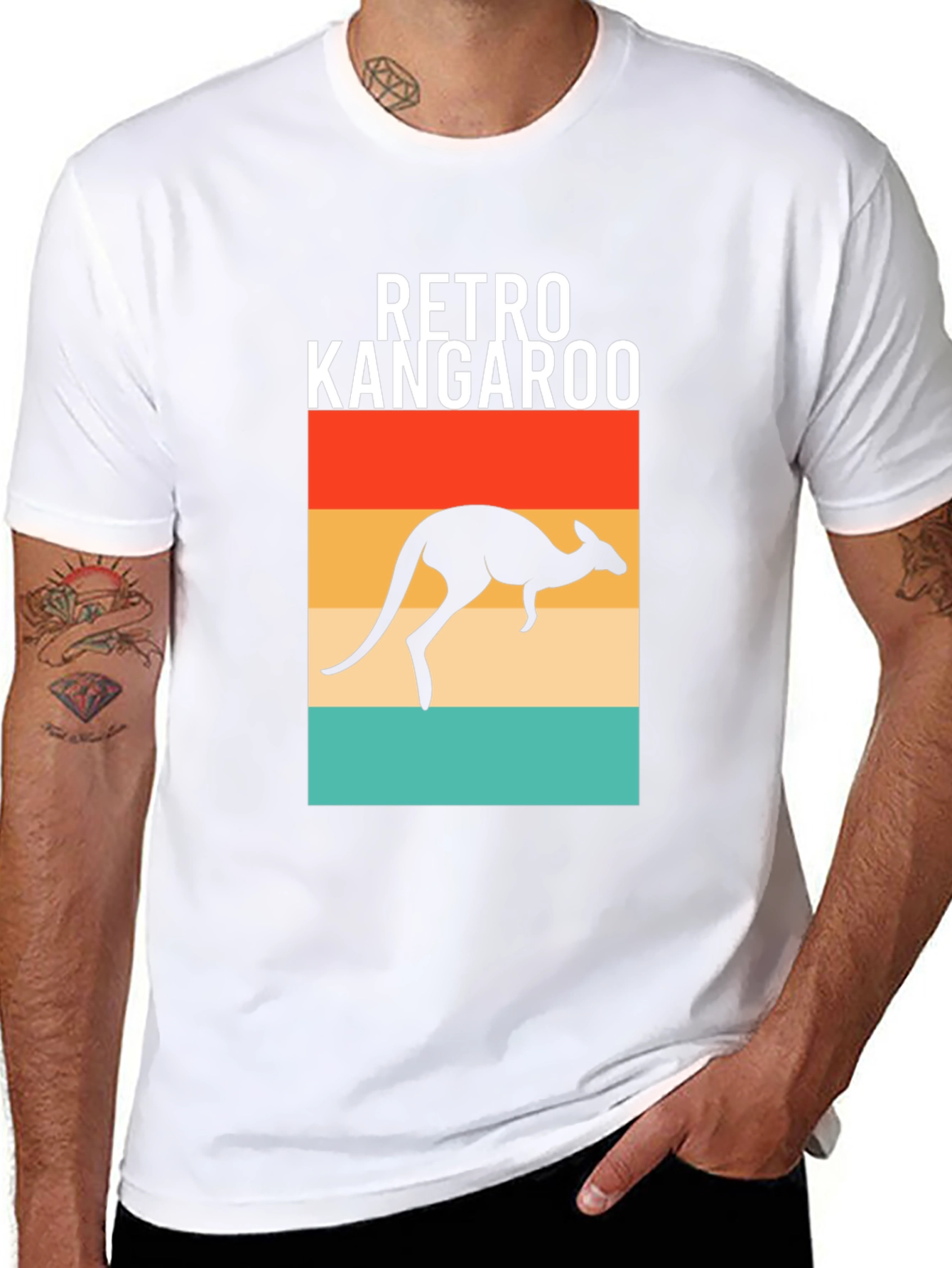 Retro Kangaroo Graphic Tee - Classic Aussie Style