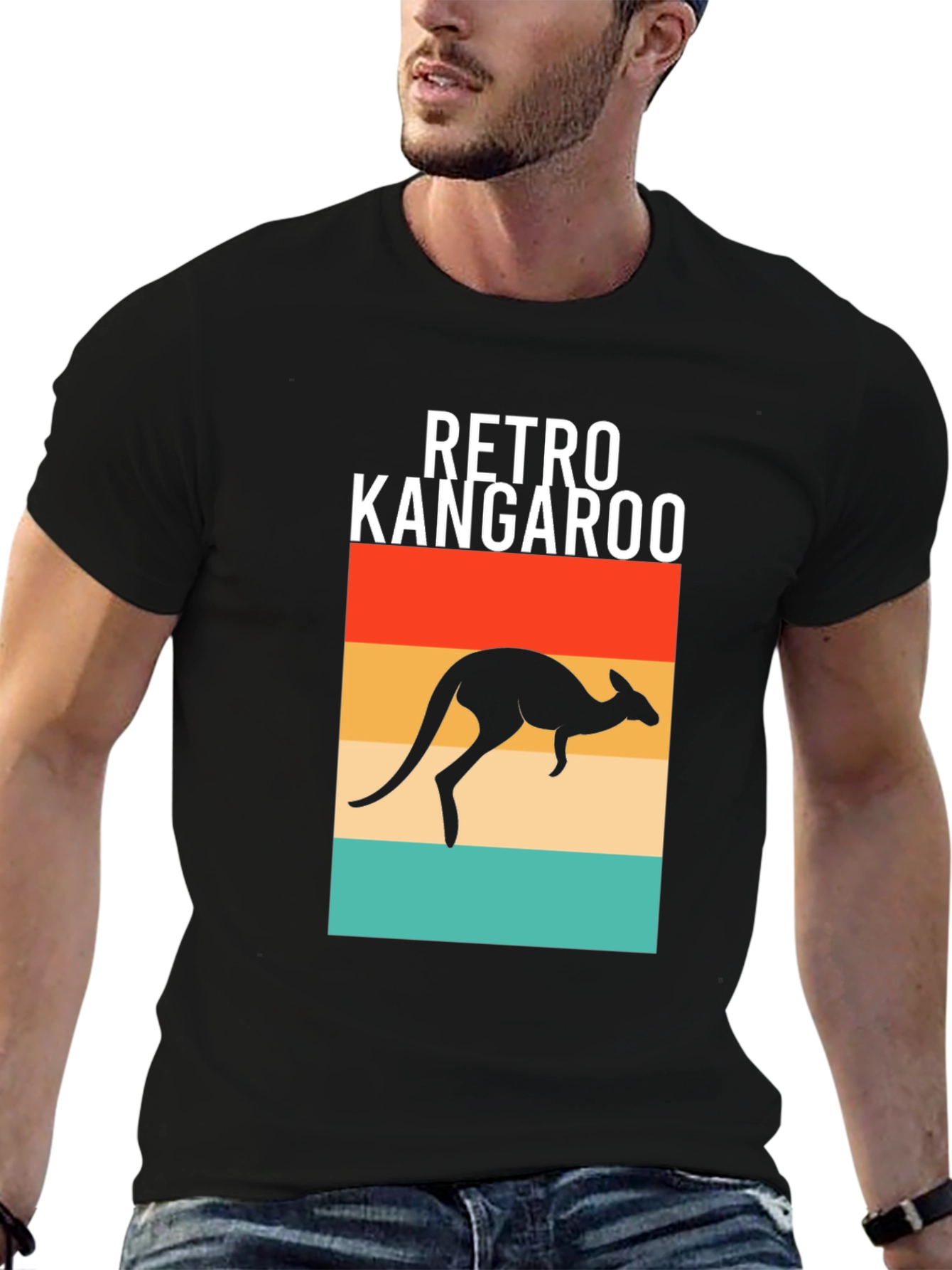 Retro Kangaroo Graphic Tee - Classic Aussie Style