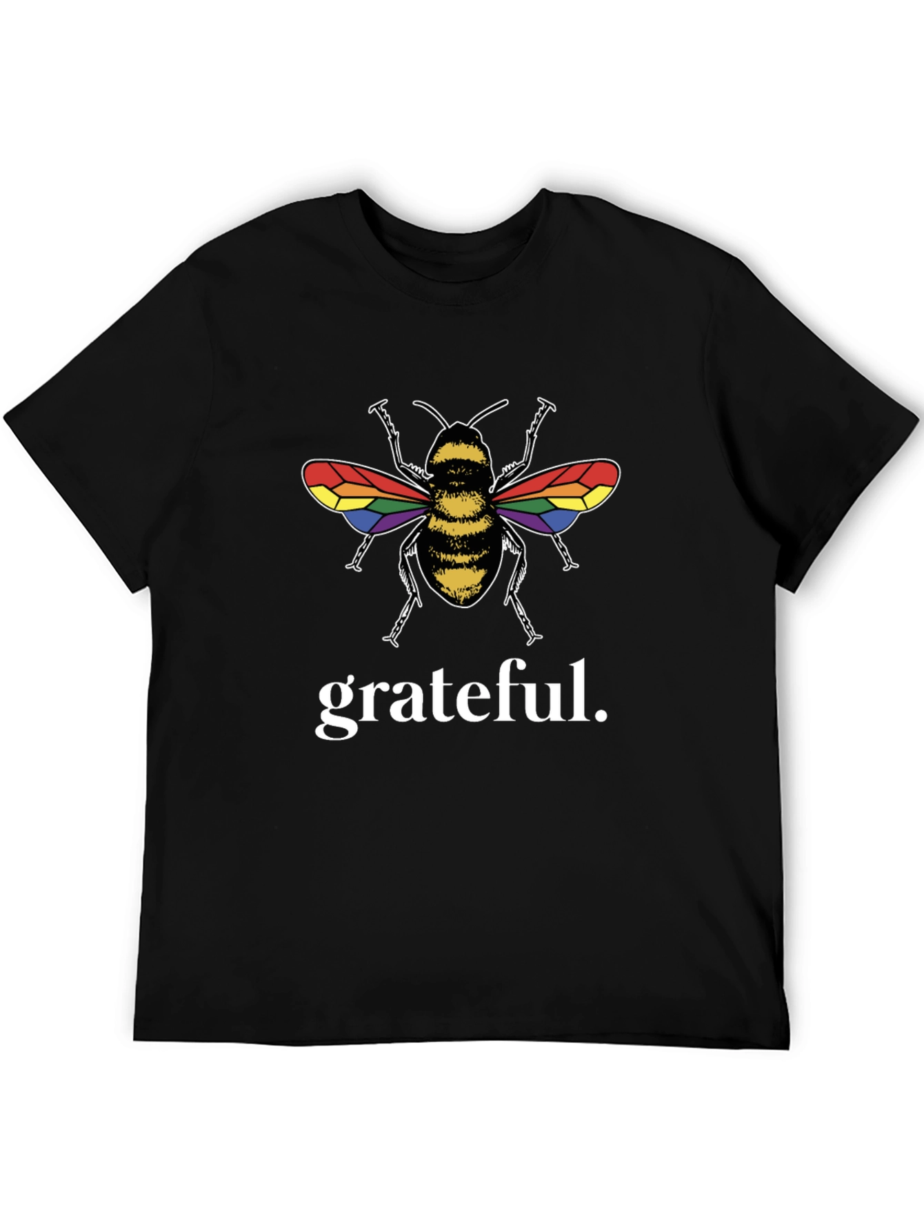 Grateful Bee LGBTQ+ Pride Black T-Shirt